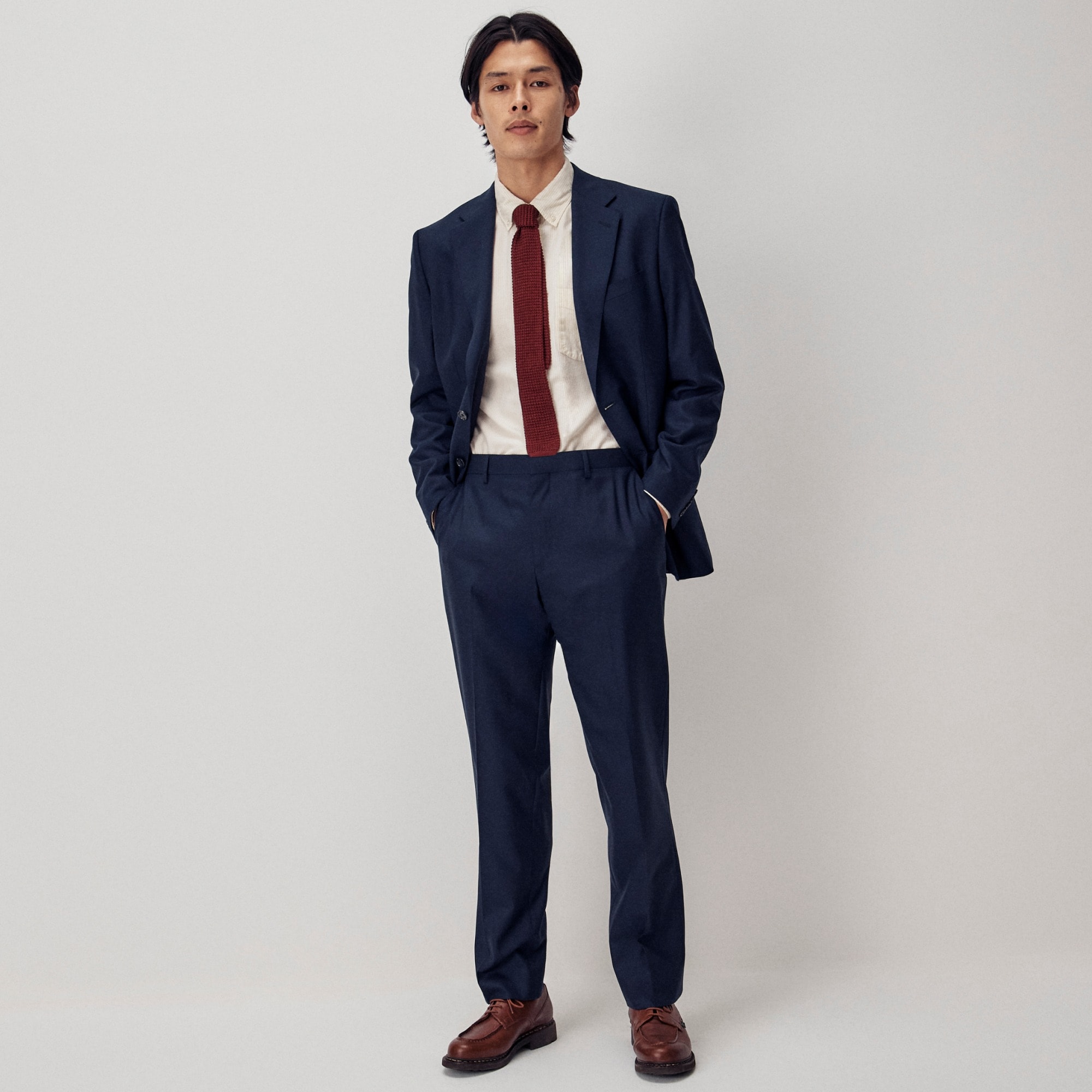 UA×YONEZAWA 2Bジャケット＆スラックス 46 NAVY シャンブレー PE 2B ジャケット ―セットアップ対応‐