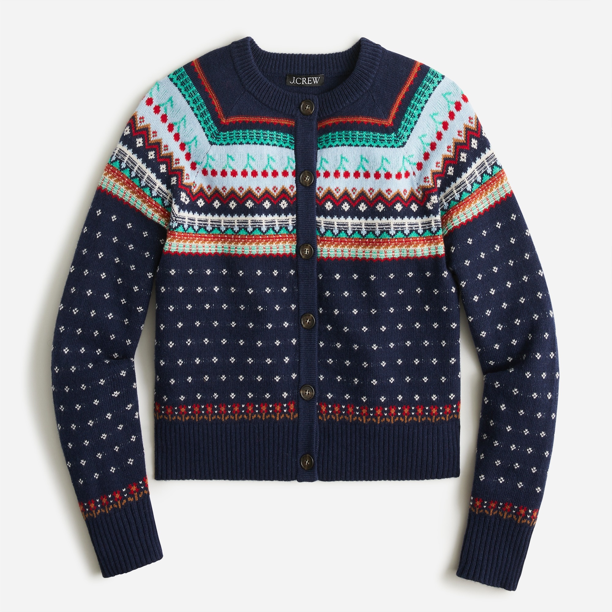 J.Crew: Fair Isle Cardigan Sweater For Women