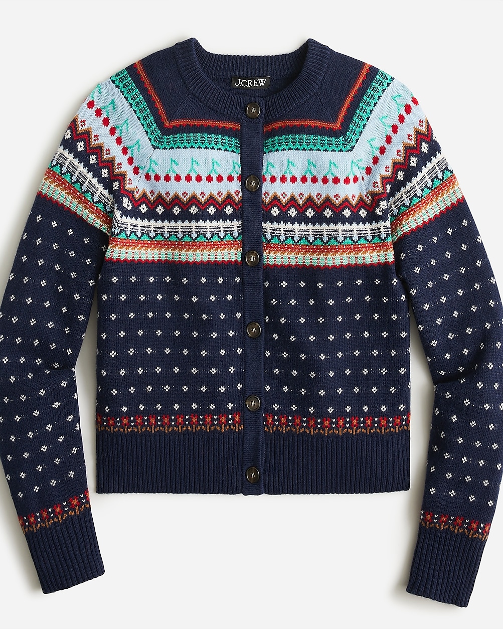 J.Crew: Fair Isle Cardigan Sweater For Women