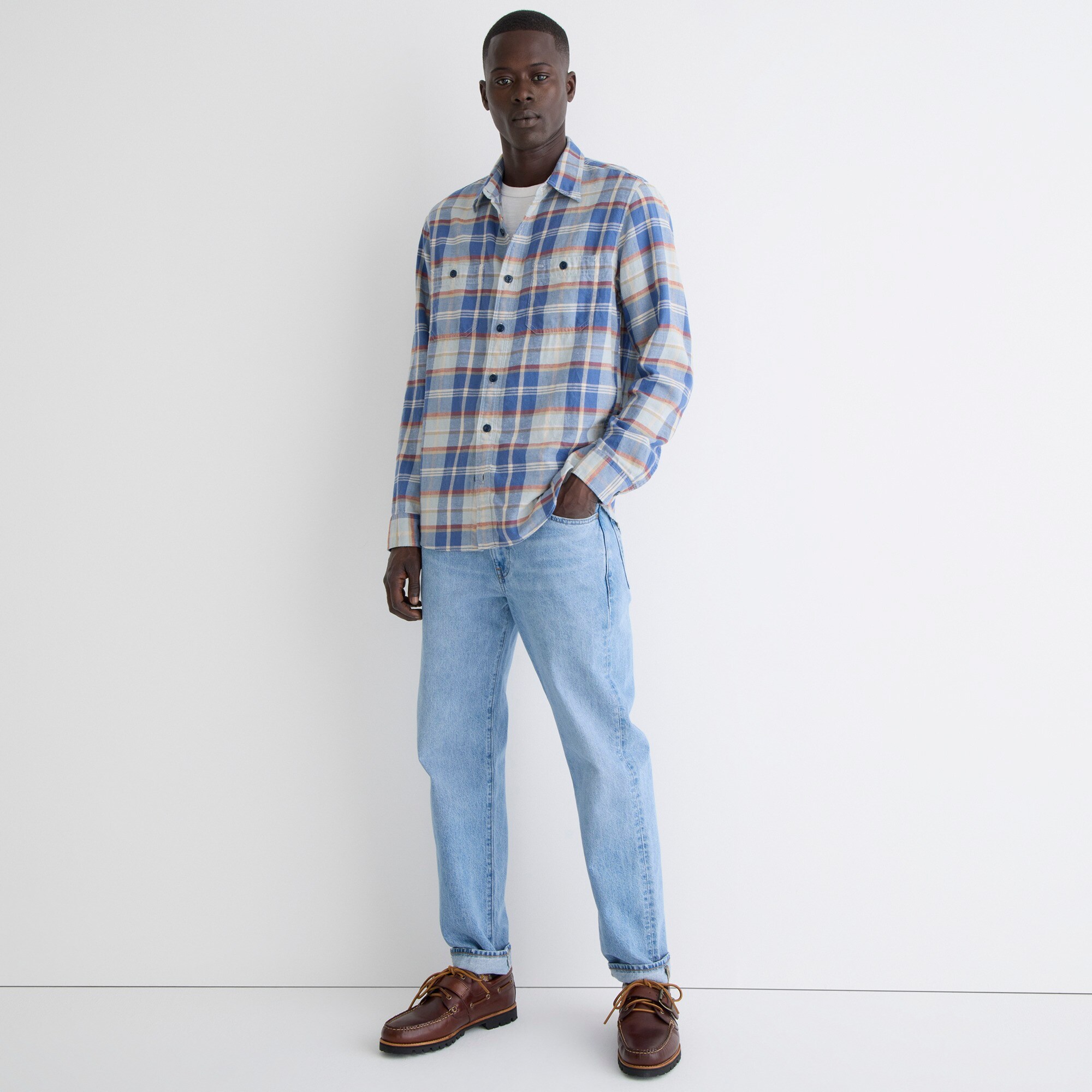 Cotton-hemp blend twill workshirt