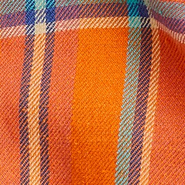 CONEY PLAID ORANGE TEAL