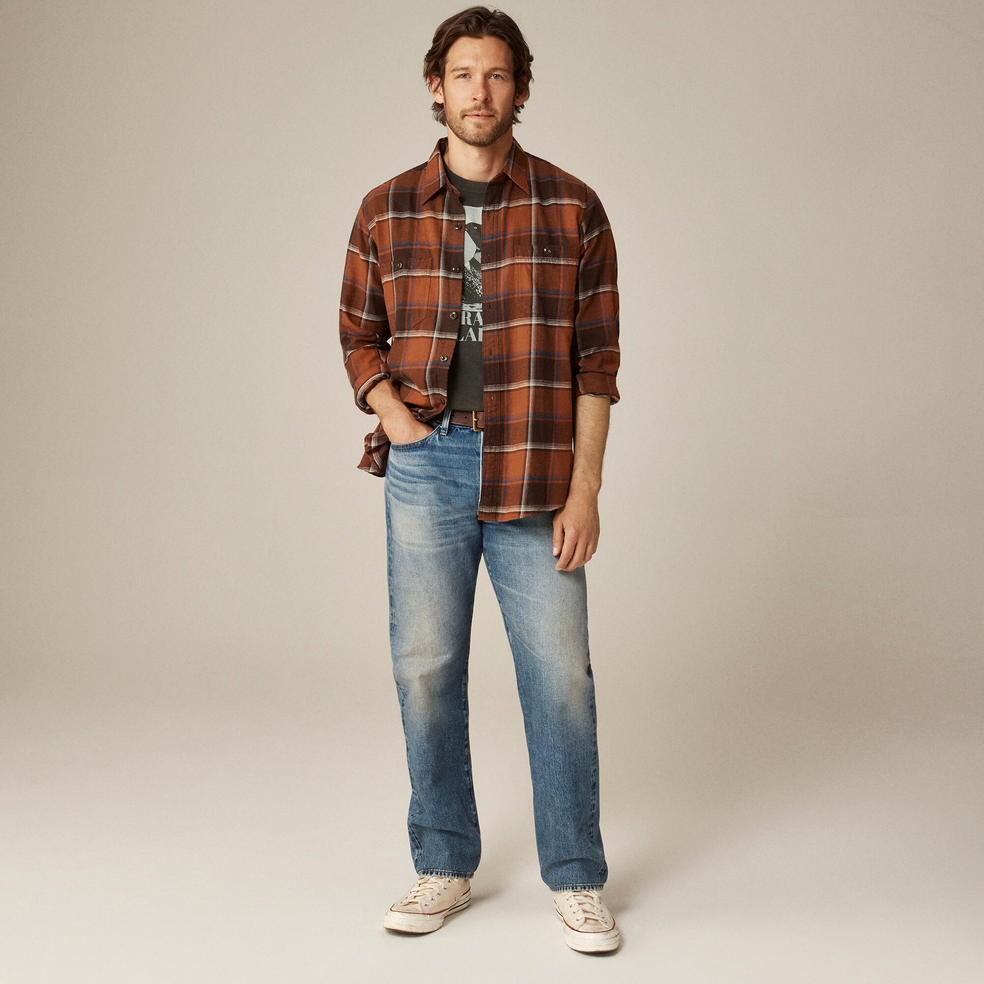 Cotton-hemp blend twill workshirt