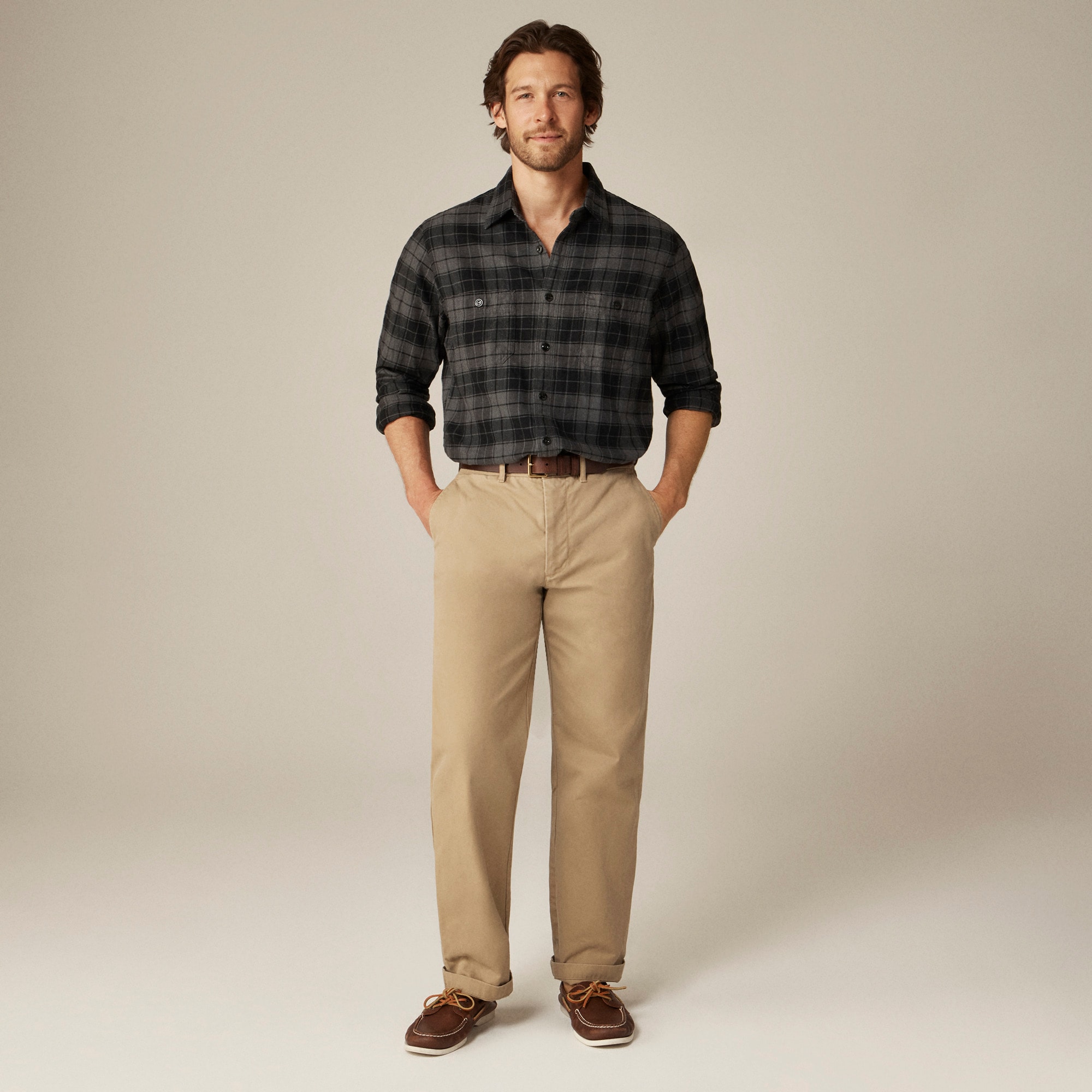 Cotton-hemp blend twill workshirt