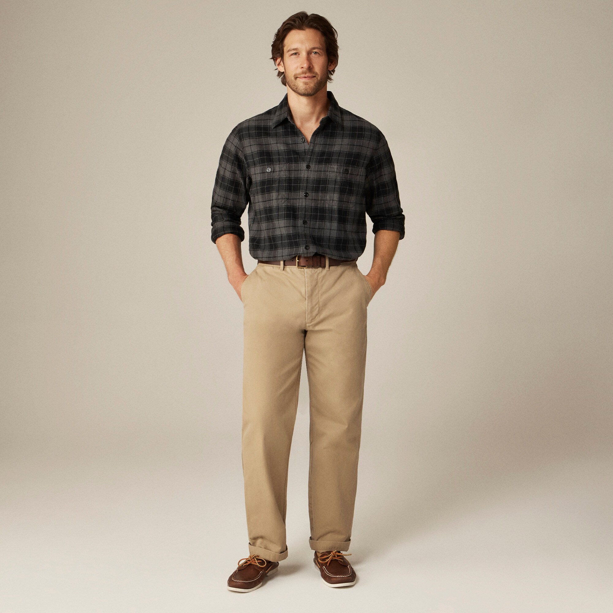 Cotton-hemp blend twill workshirt