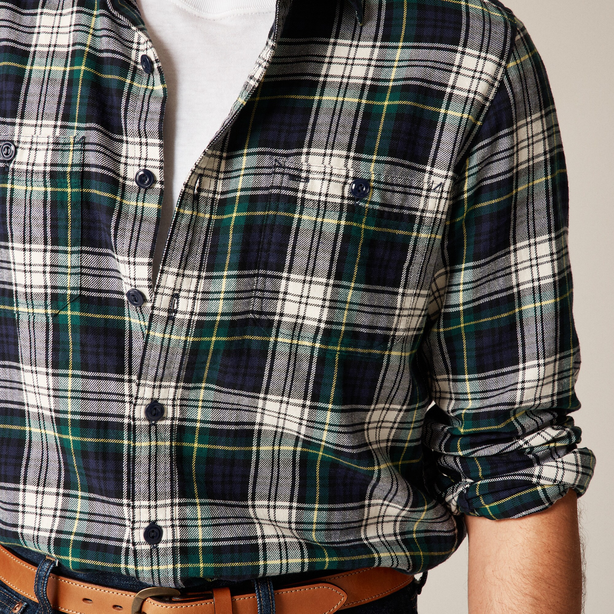 Cotton-hemp blend twill workshirt