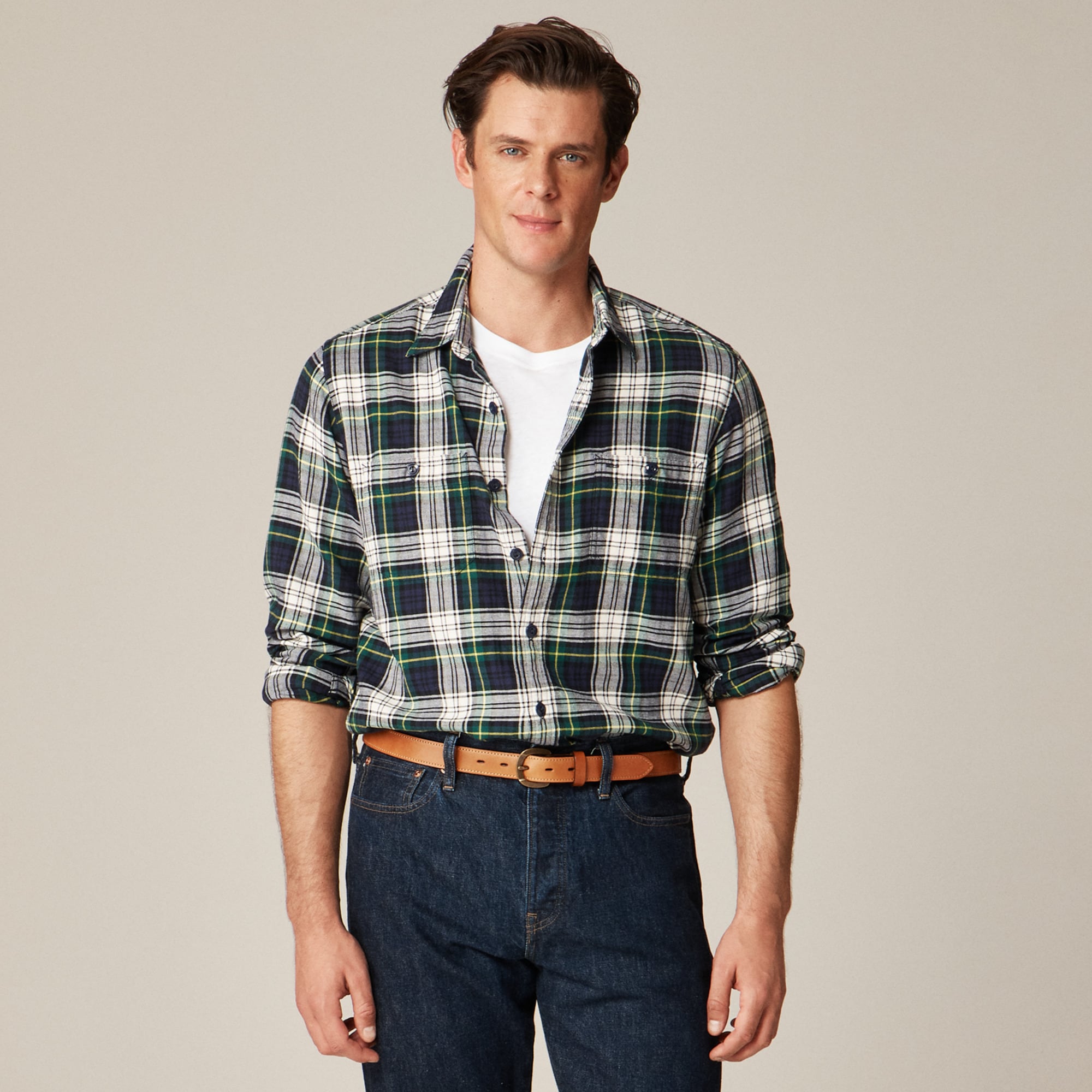 Cotton-hemp blend twill workshirt