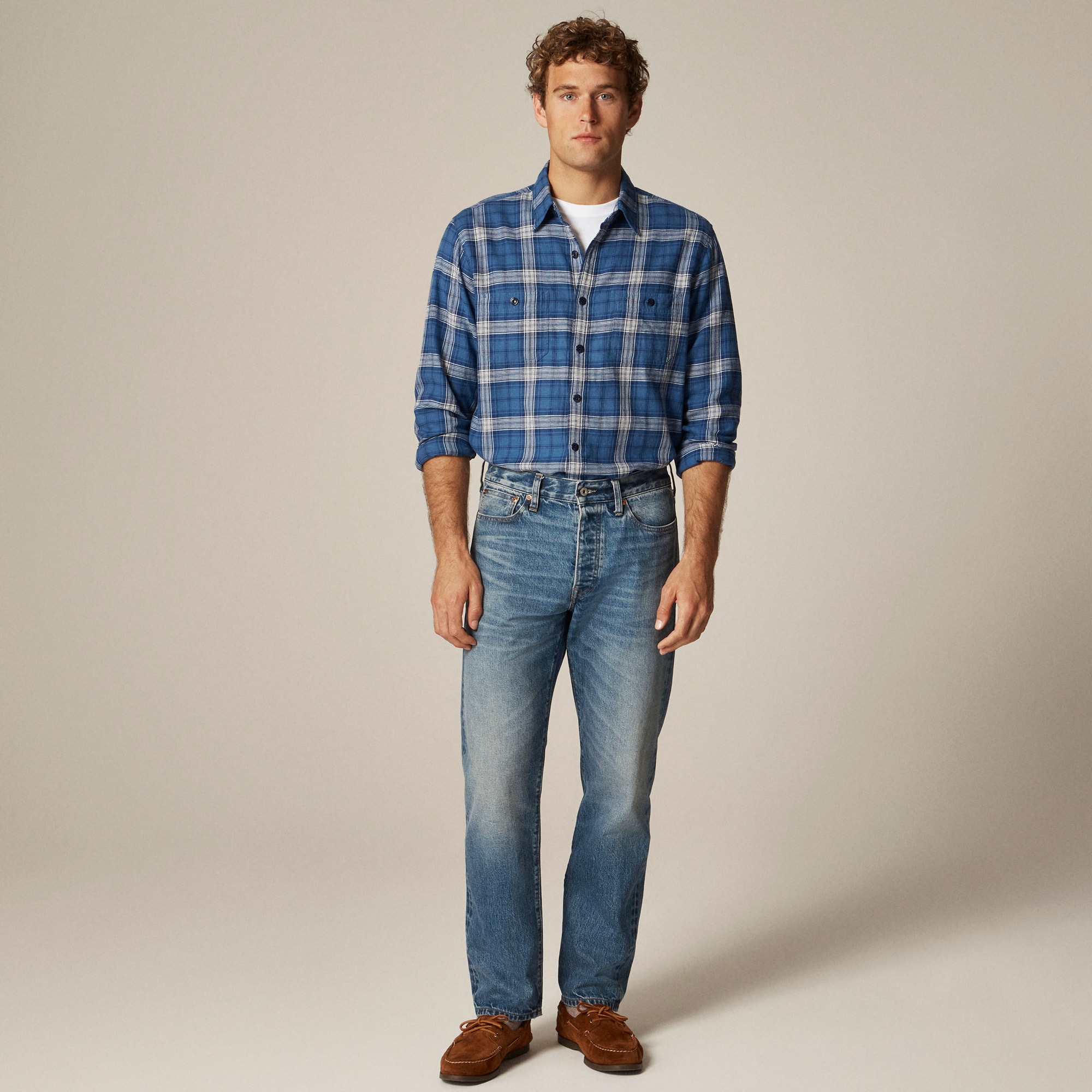 Cotton-hemp blend twill workshirt