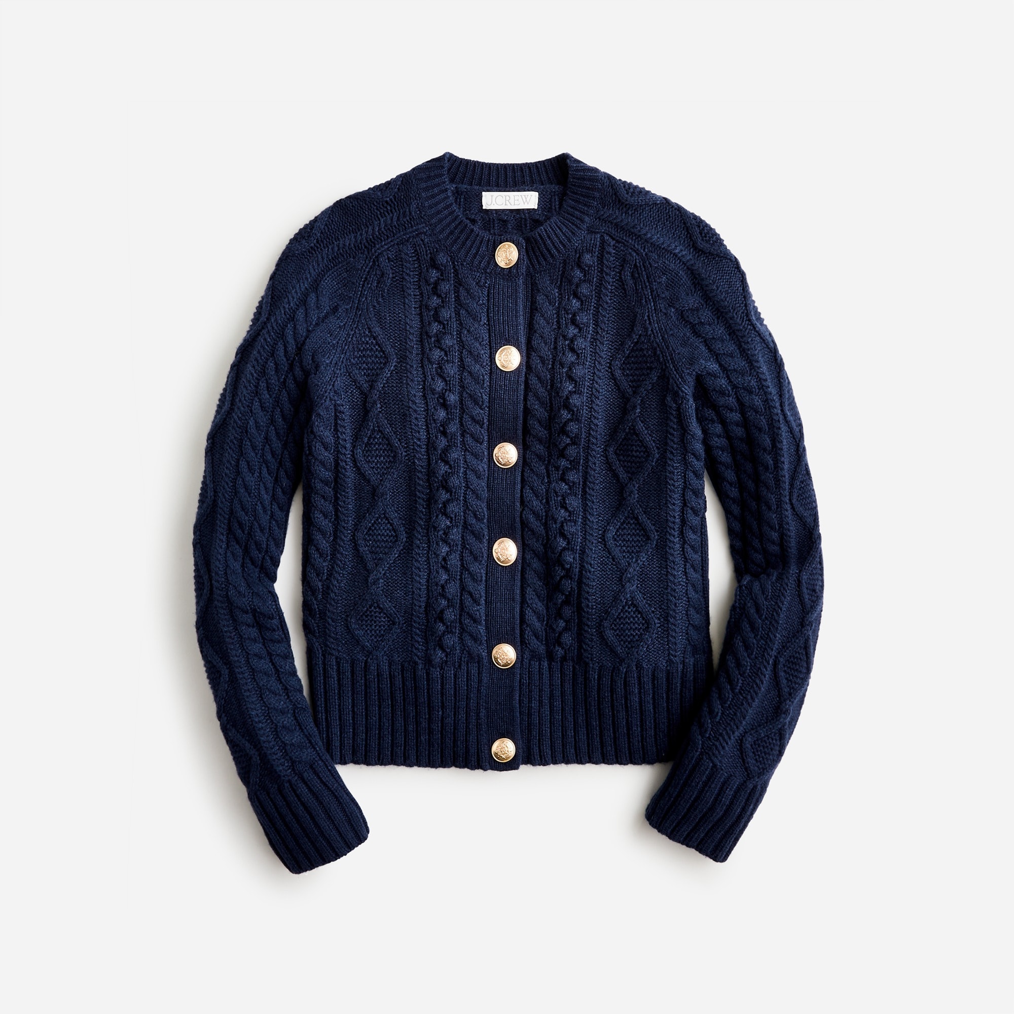  Cable-knit cardigan sweater