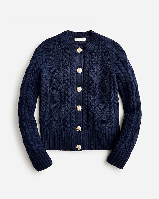  Cable-knit cardigan sweater