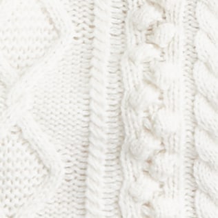 Cable-knit cardigan sweater IVORY