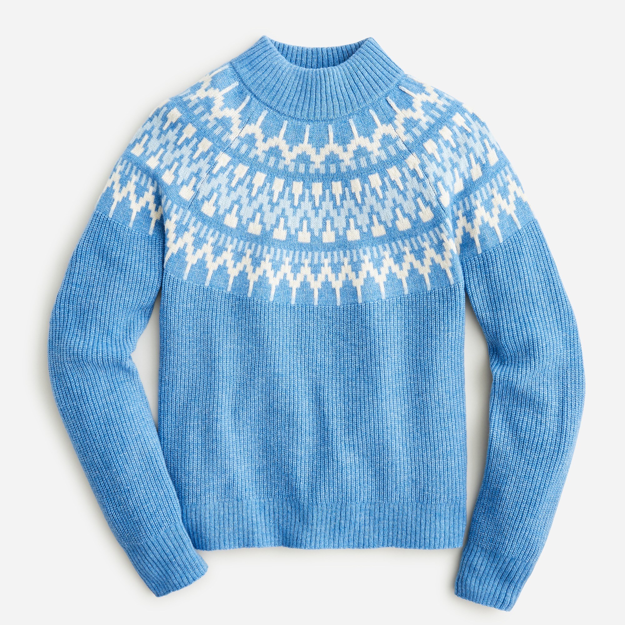 Fair Isle mockneck pullover sweater