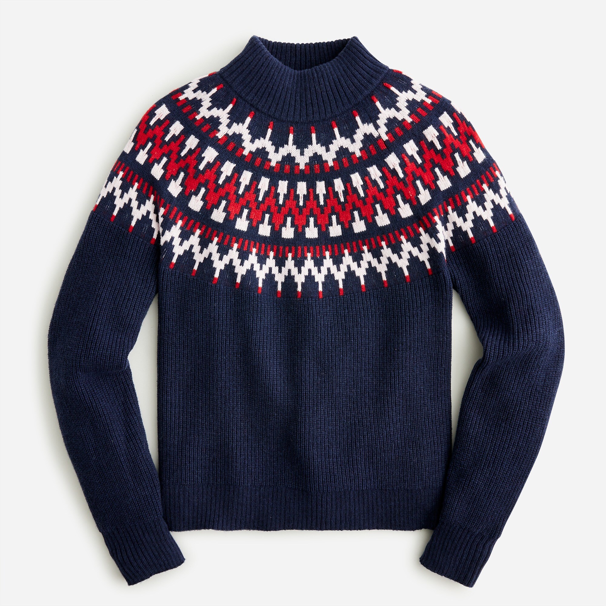 J Crew BM179 NWT Size Plus 2X CoZy Soft Warm Navy/Red Fair Isle