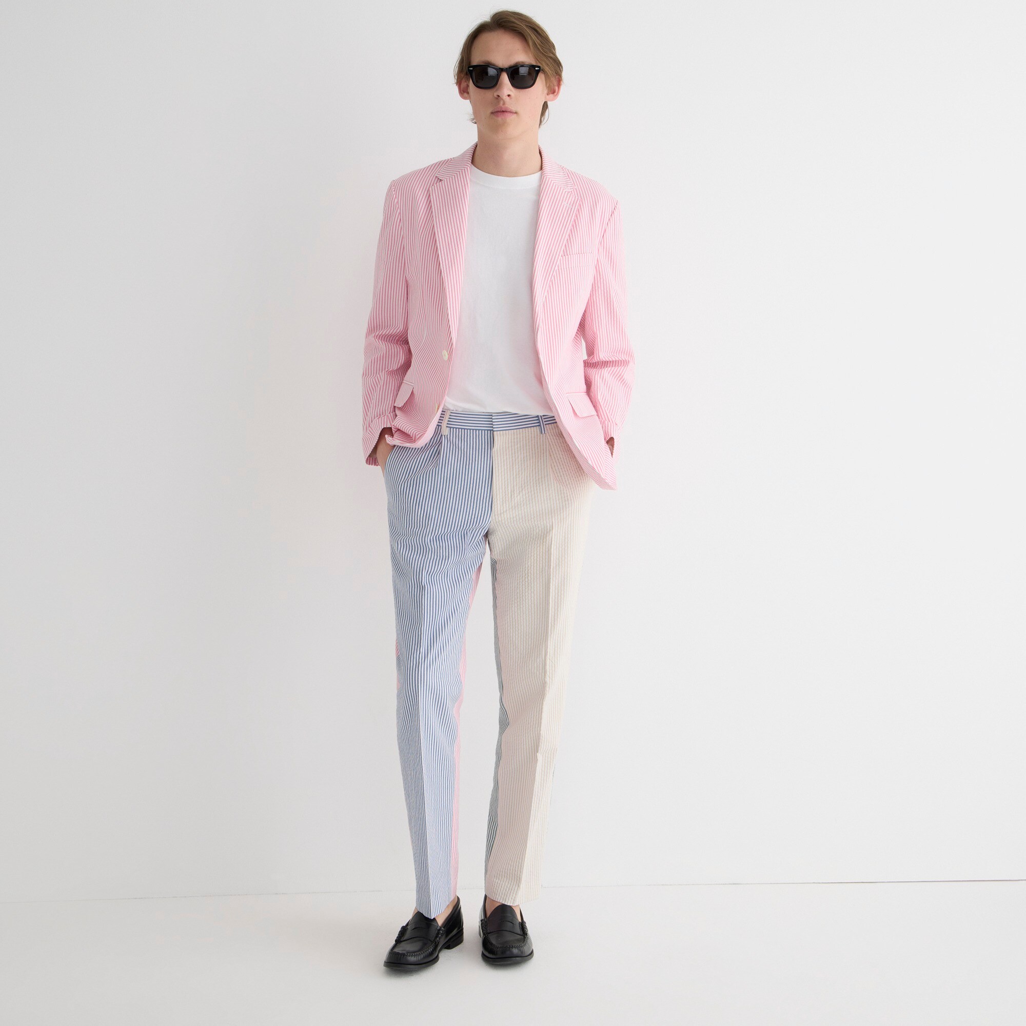 Crosby Classic-fit unstructured suit jacket in seersucker