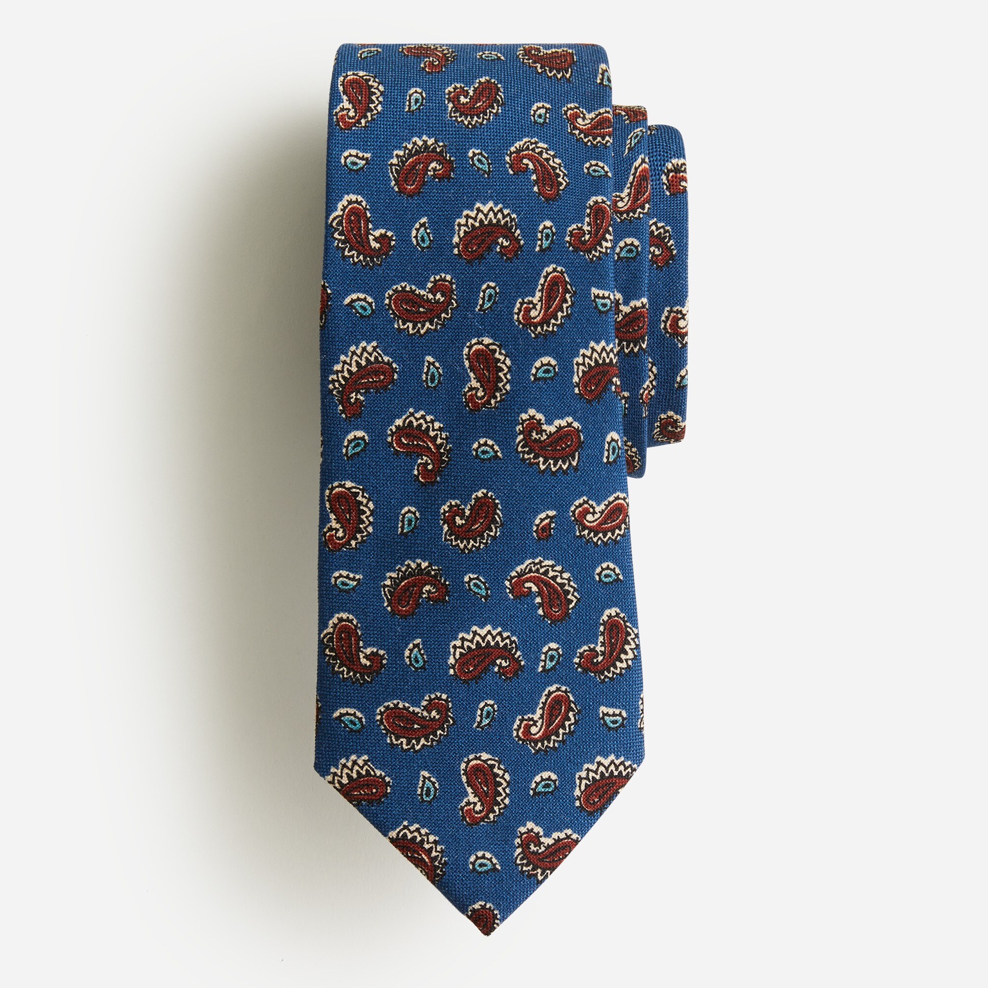 Mini-paisley tie in Italian wool blend