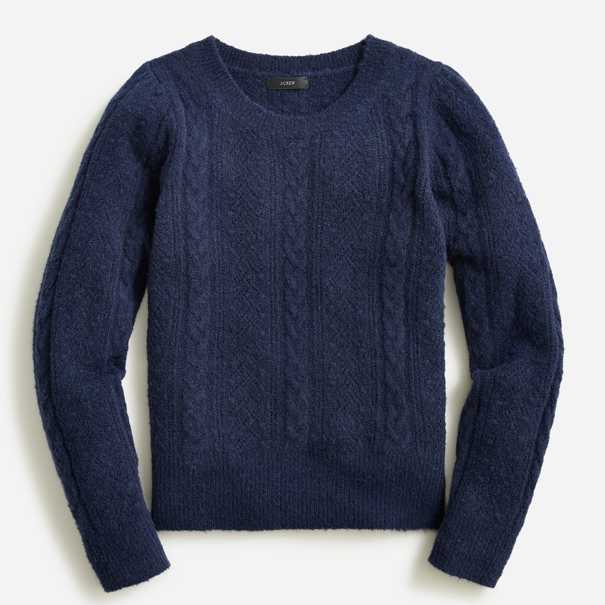 J.Crew: Pointelle Cable-knit Crewneck Sweater For Women