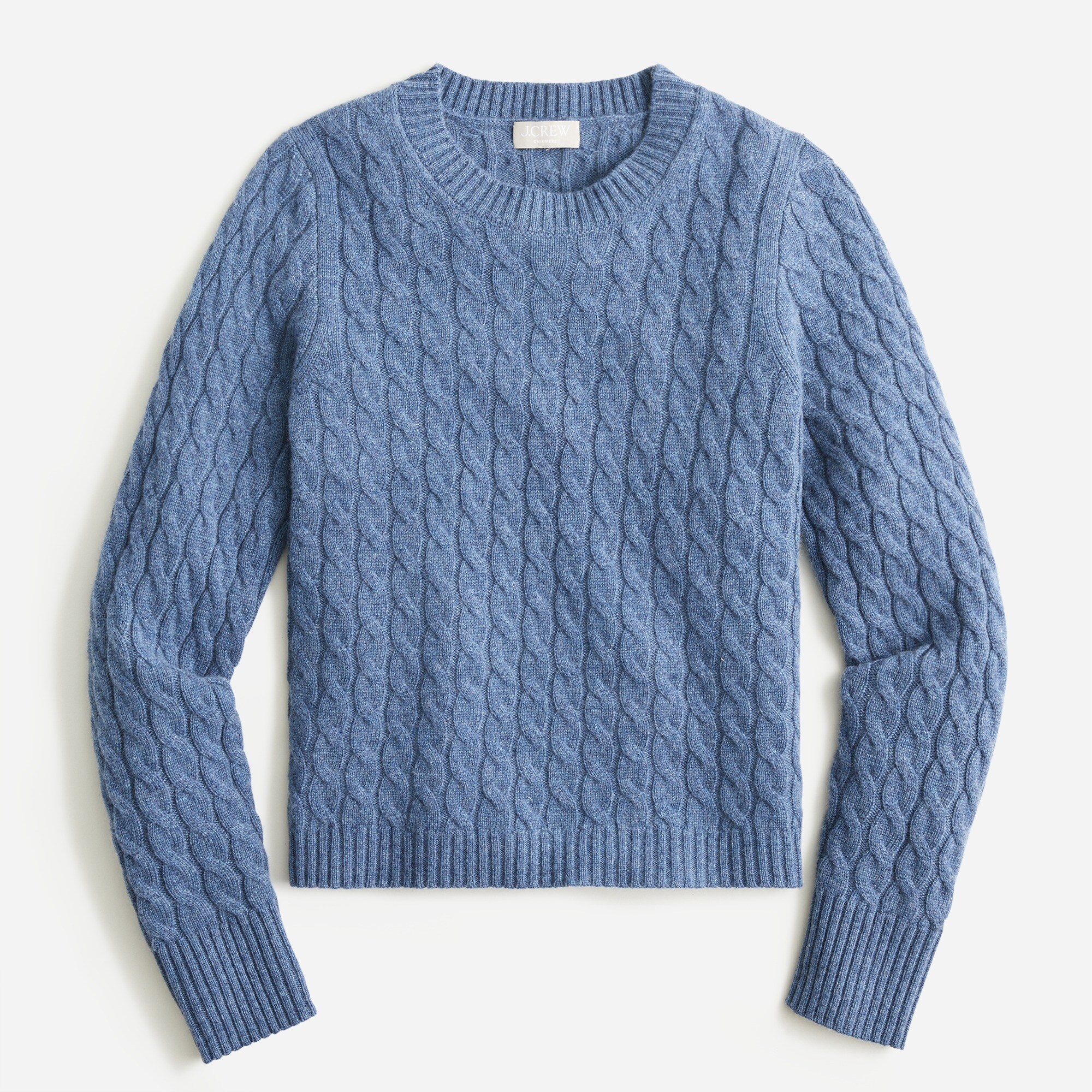 Cashmere cable-knit crewneck sweater