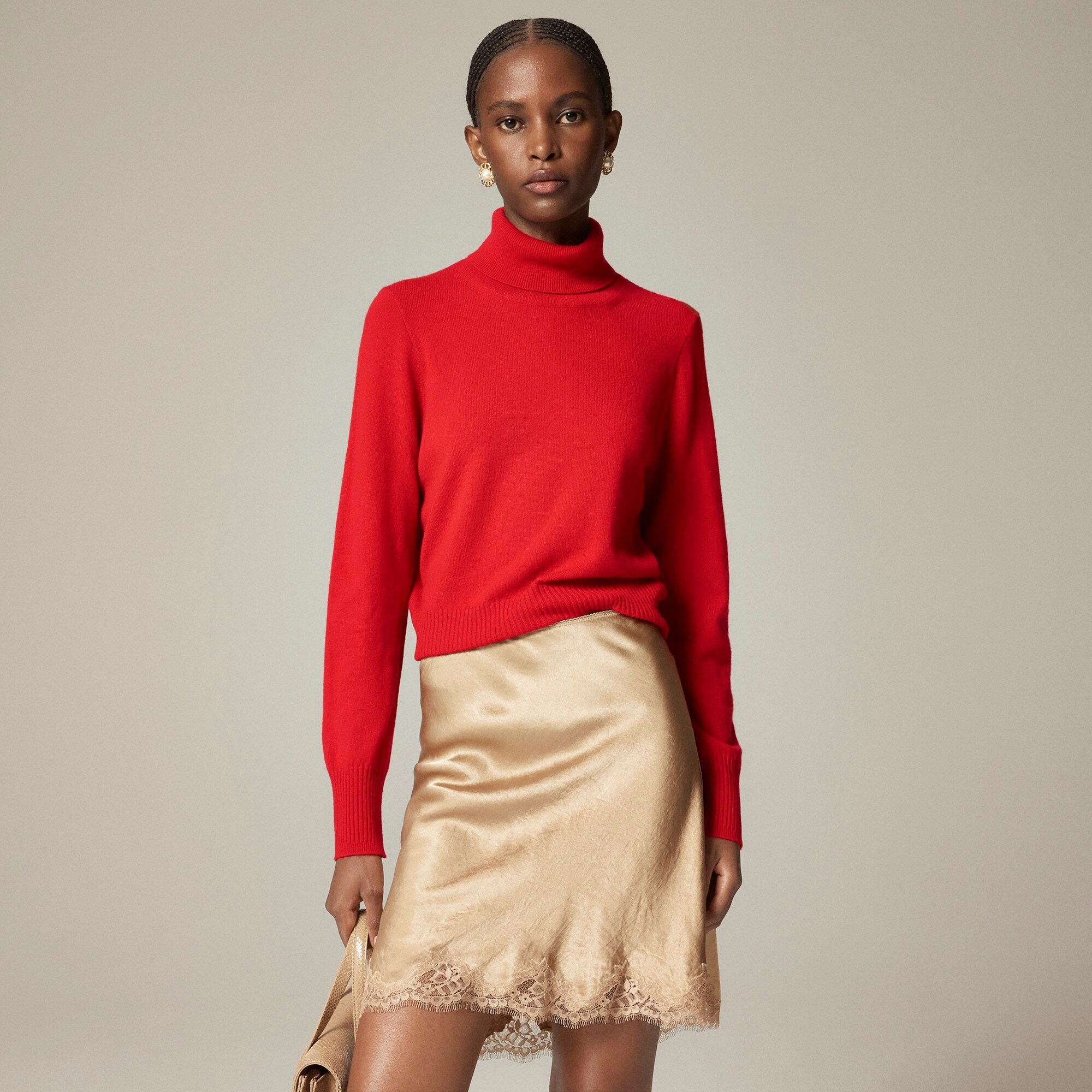 Cashmere Shrunken Turtleneck Sweater For Women | J.Crew