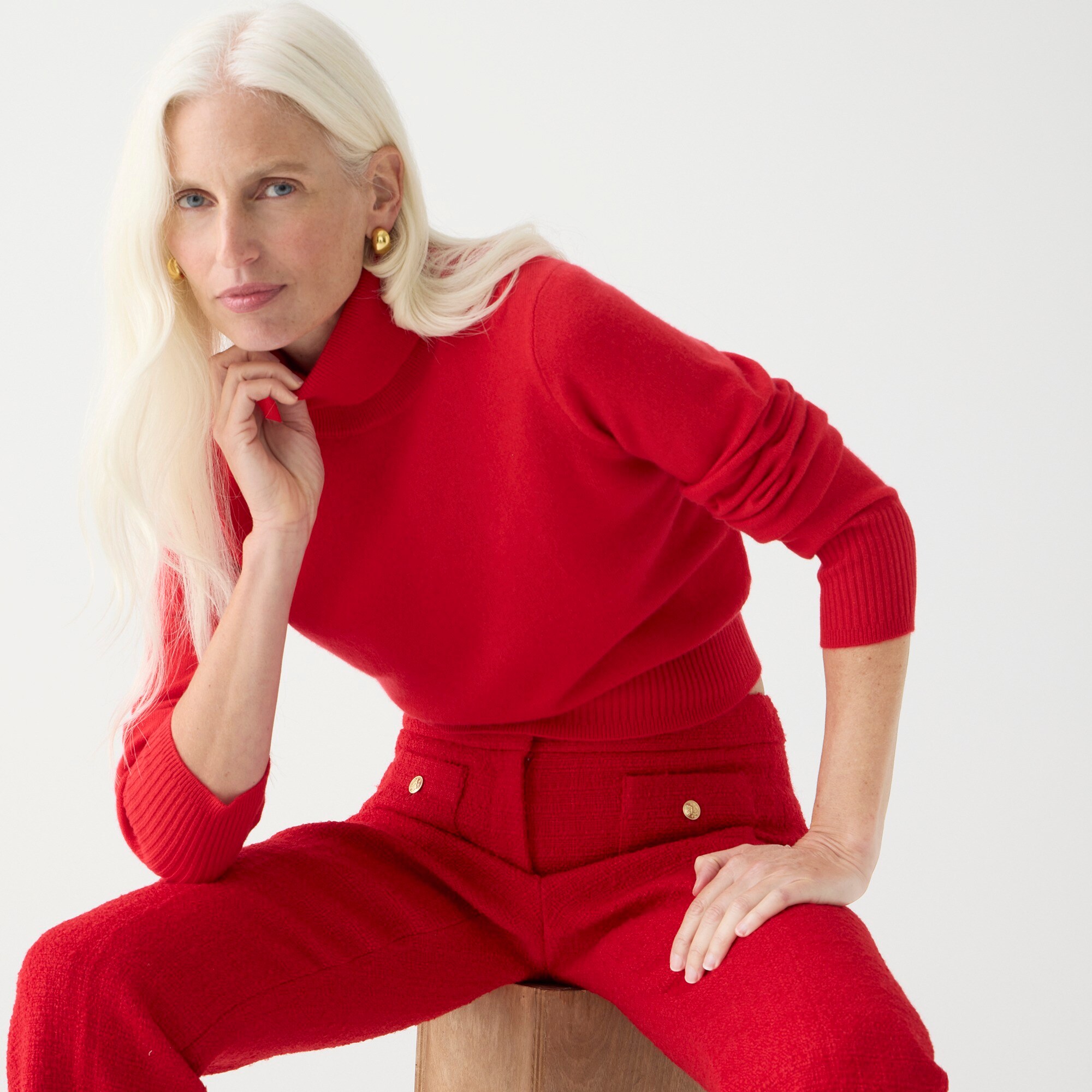 Cashmere shrunken turtleneck sweater