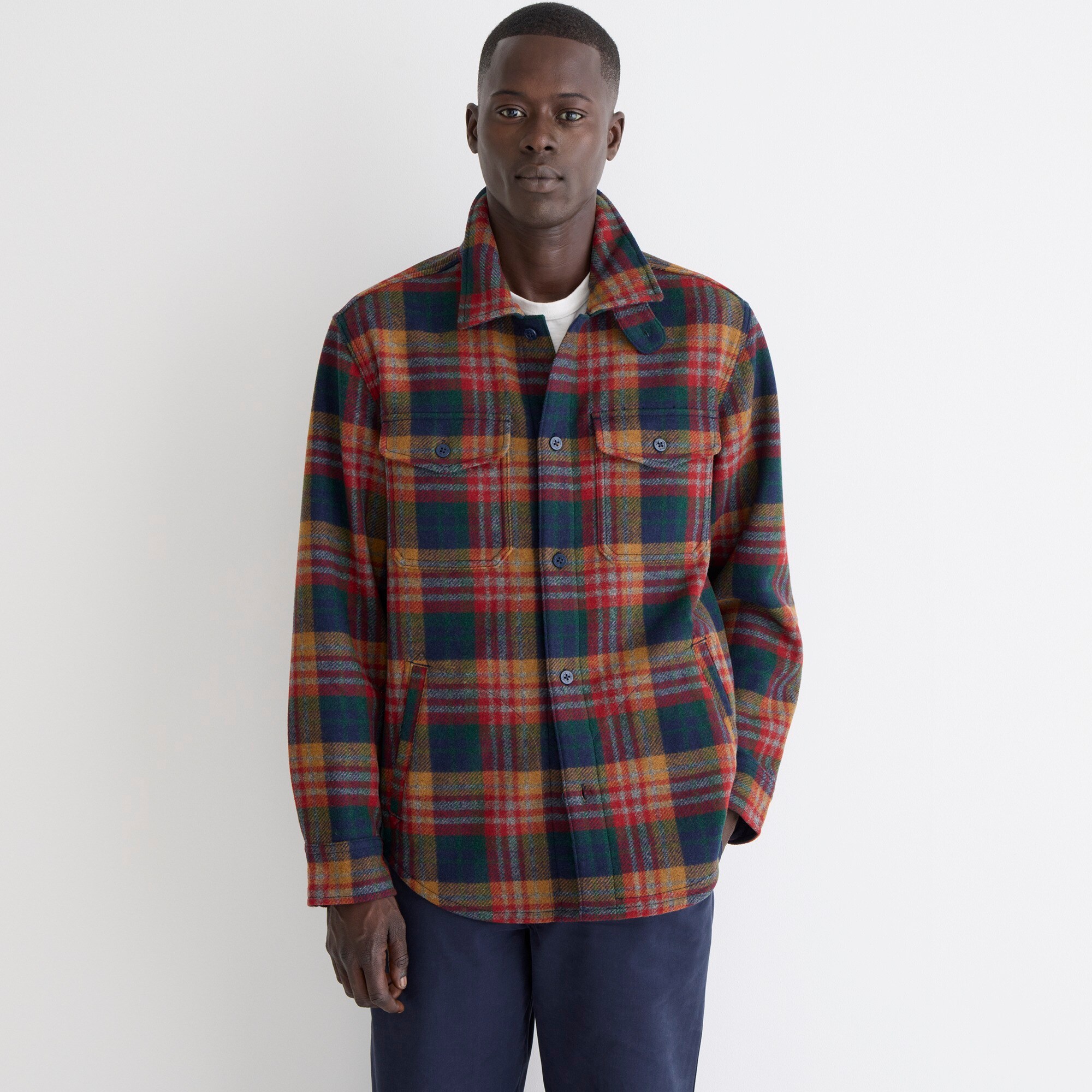 Wallace & Barnes wool-blend shirt-jacket