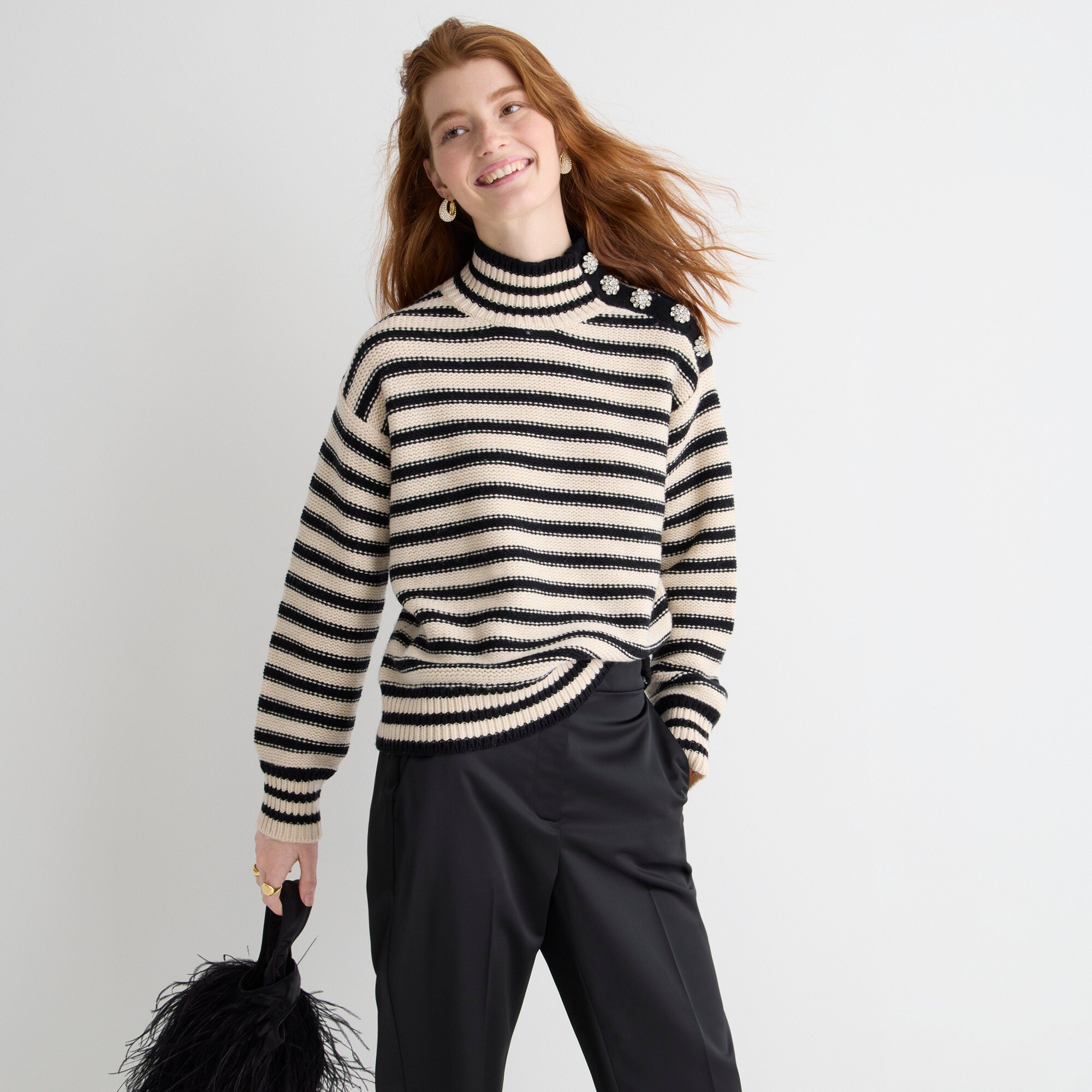 Crew Neck Jewel Pullover main image 1