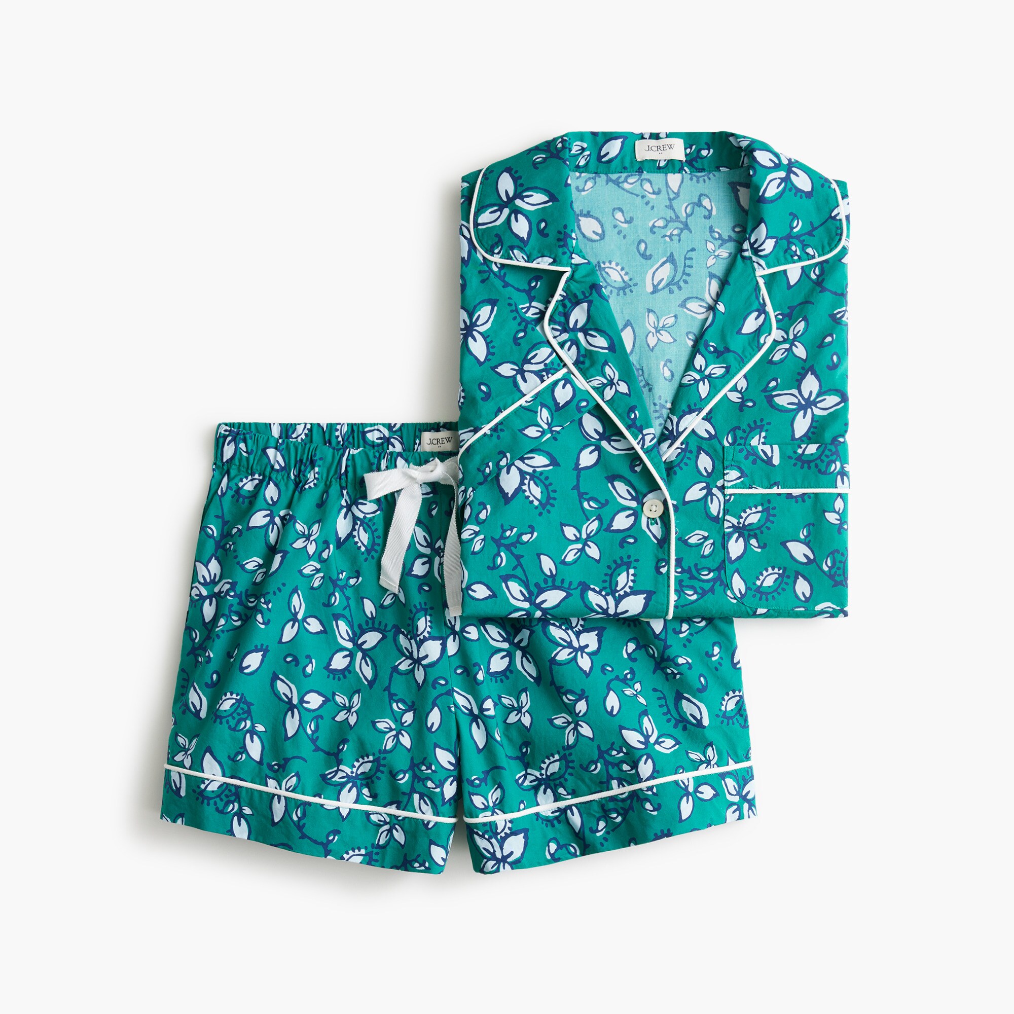 short-sleeve cotton short pajama set for women