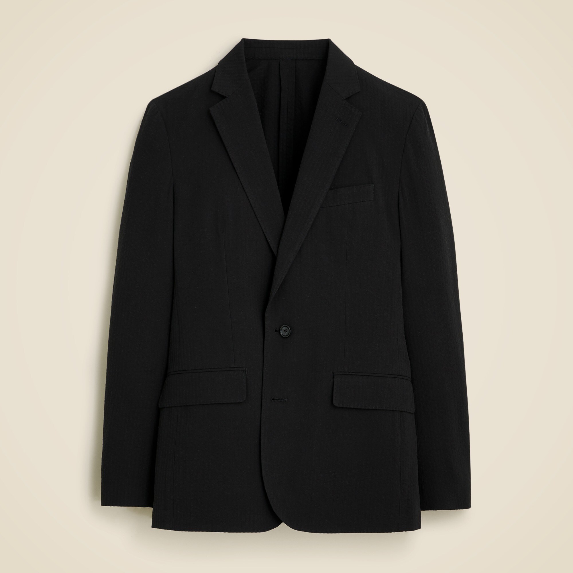 Ludlow Slim-fit unstructured suit jacket in seersucker