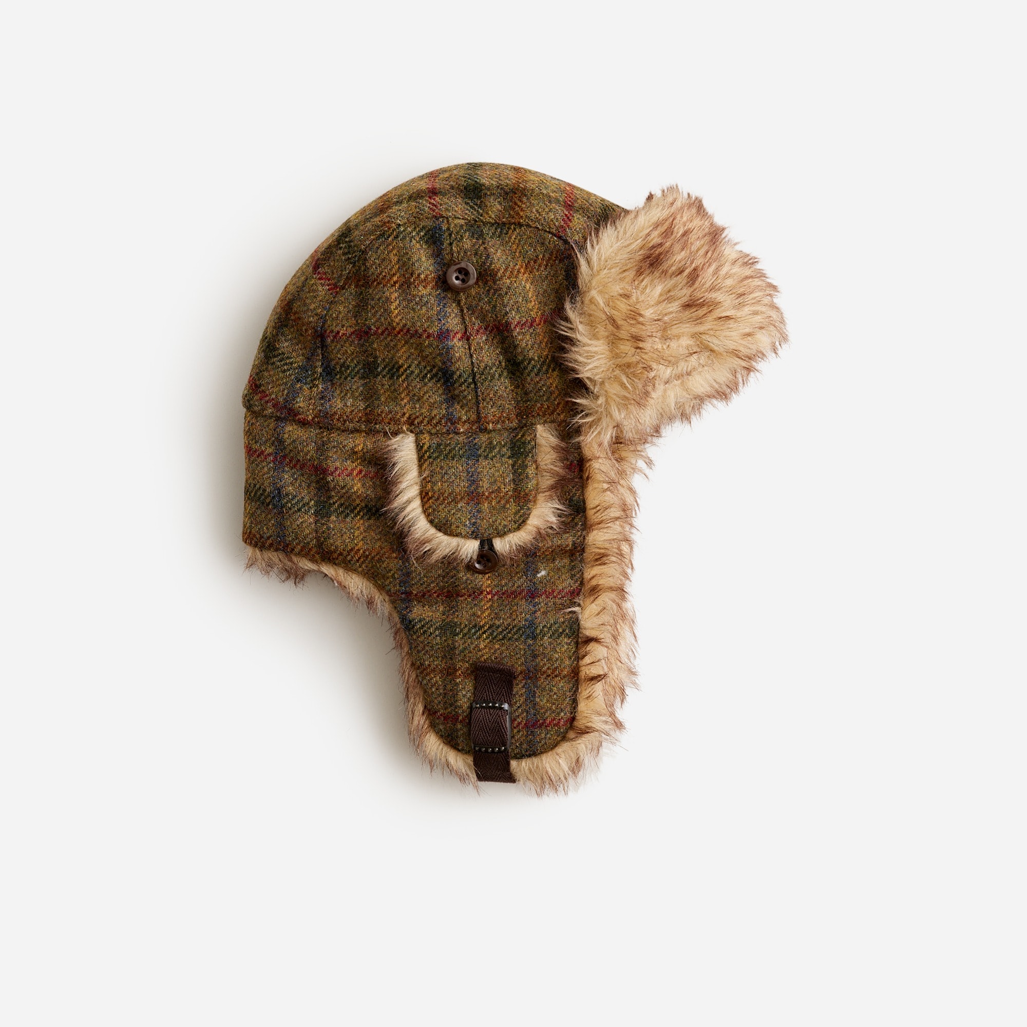 J.Crew English Wool Faux Fur lined Trapper Hat For Men