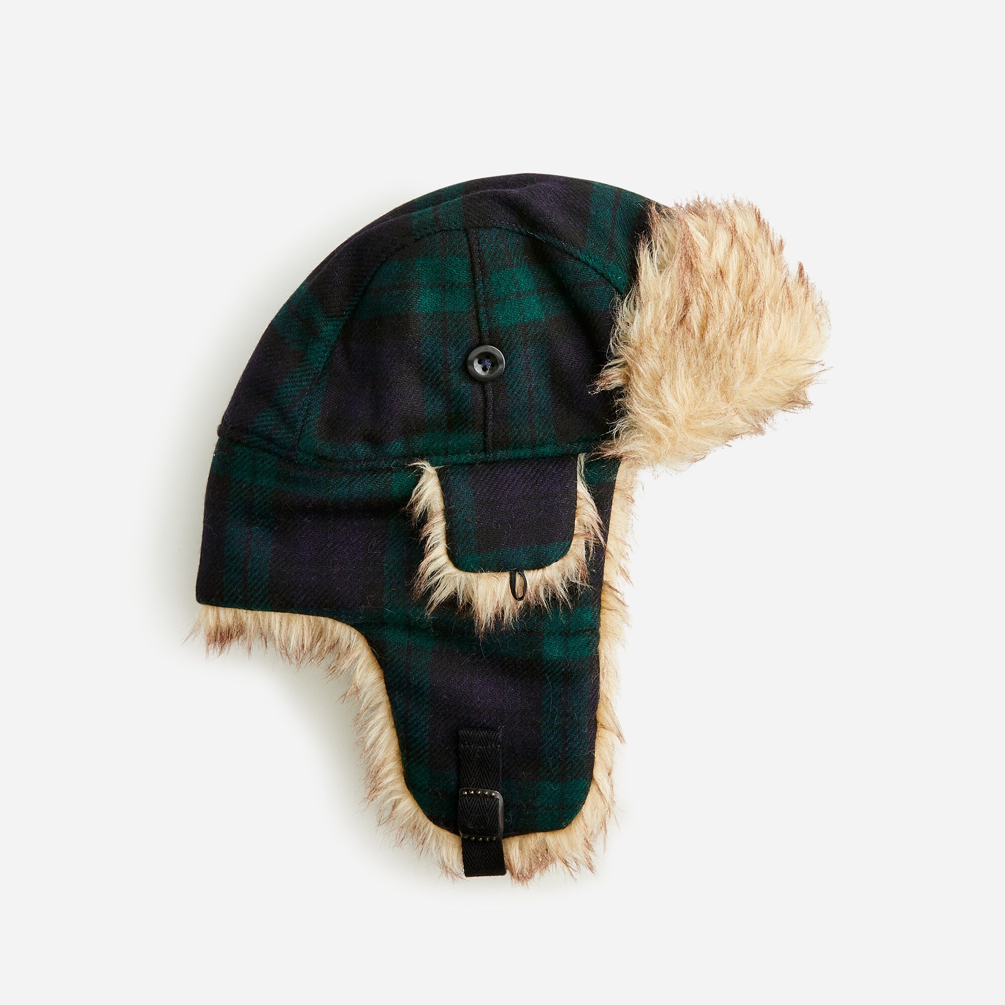 J.Crew: English Wool Faux Fur-lined Trapper Hat For Men
