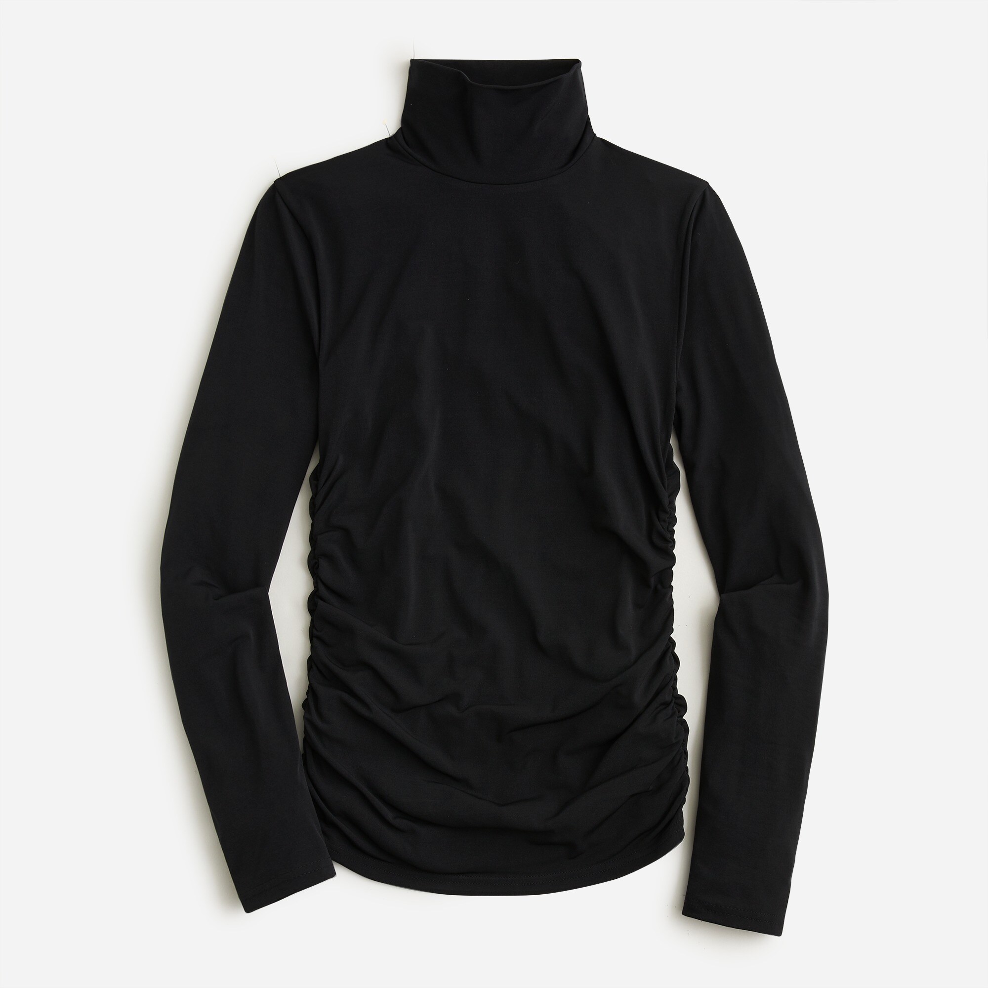 Ruched matte jersey turtleneck