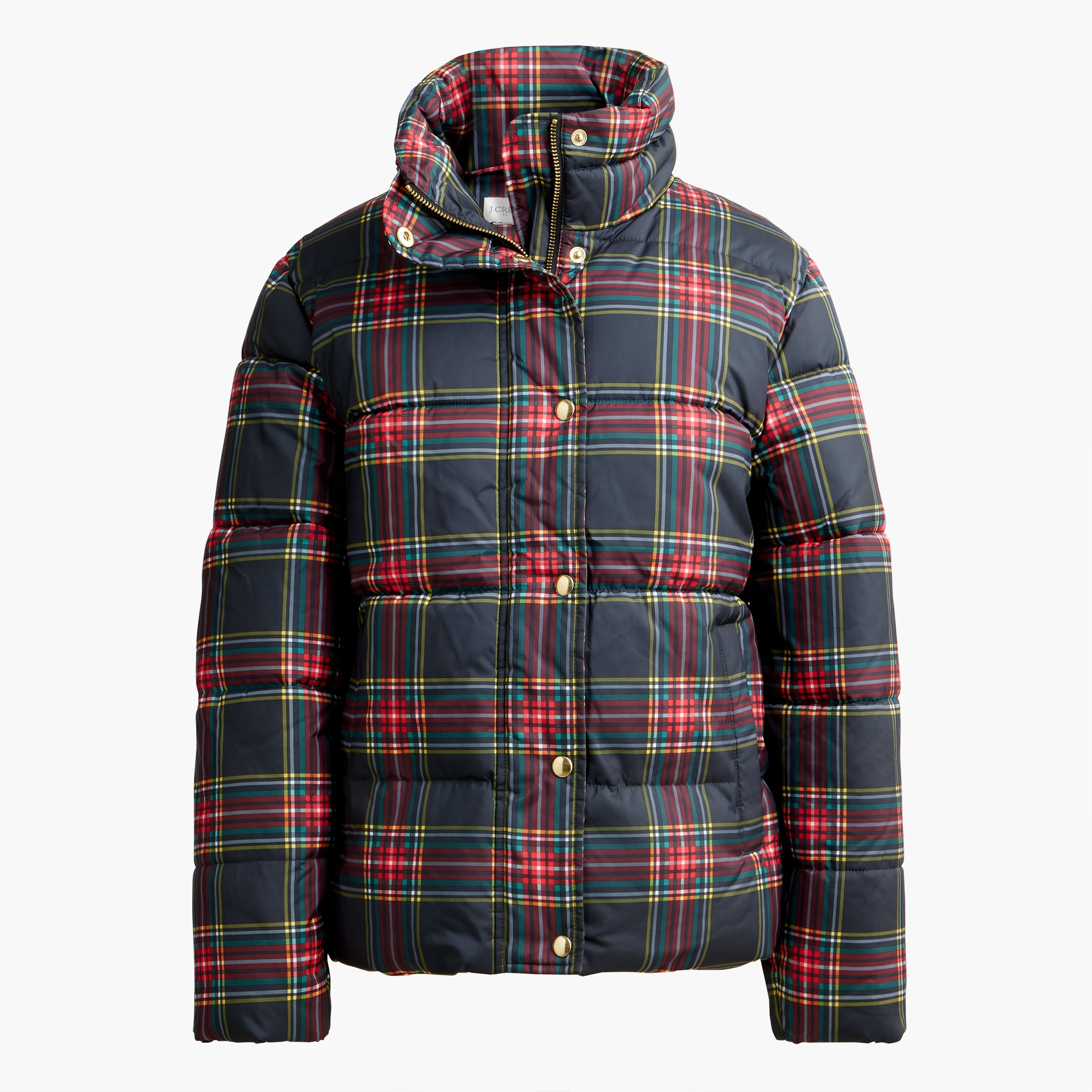 Factory Stewart Tartan Puffer Jacket For Women
