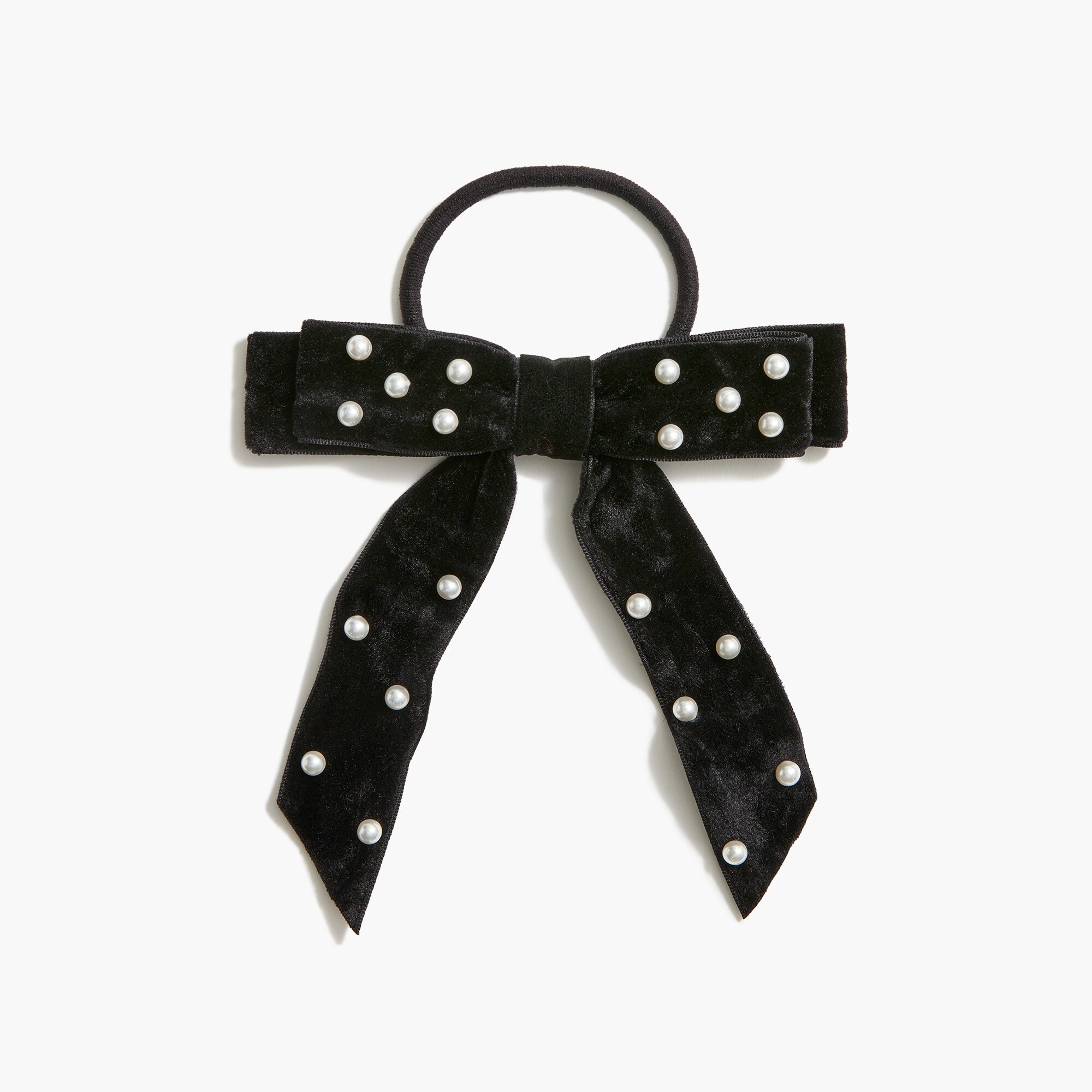Velvet pearl hair tie with bow