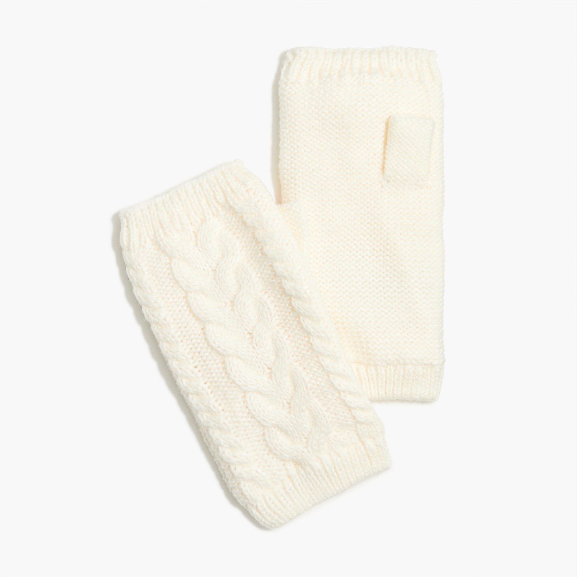 Cable-knit fingerless gloves