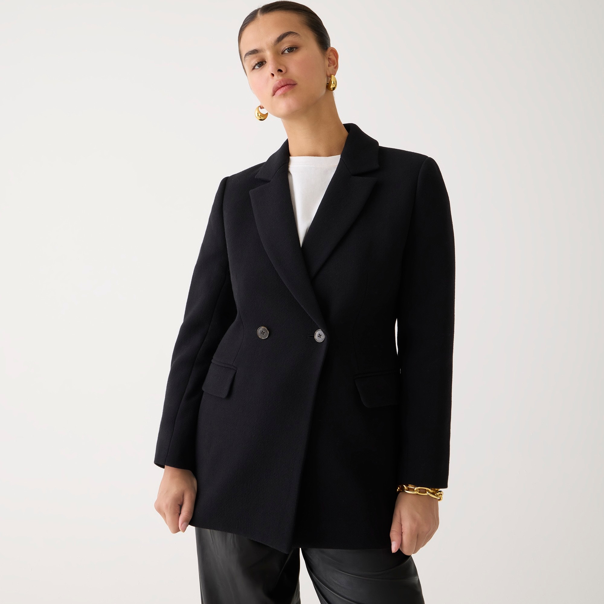 j.crew: evening blazer-jacket in italian double-cloth wool blend for women