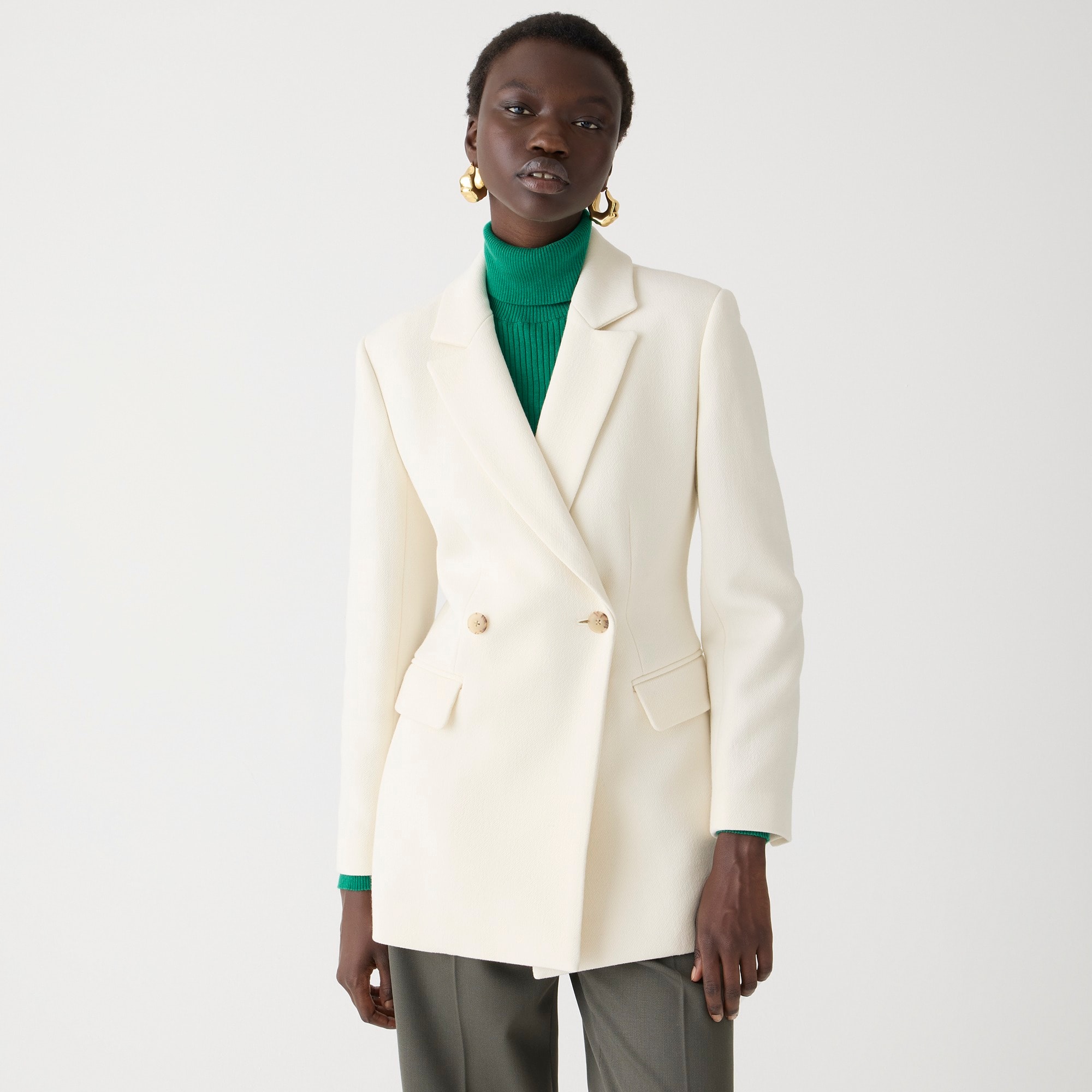 womens Evening blazer-jacket in Italian double-cloth wool blend