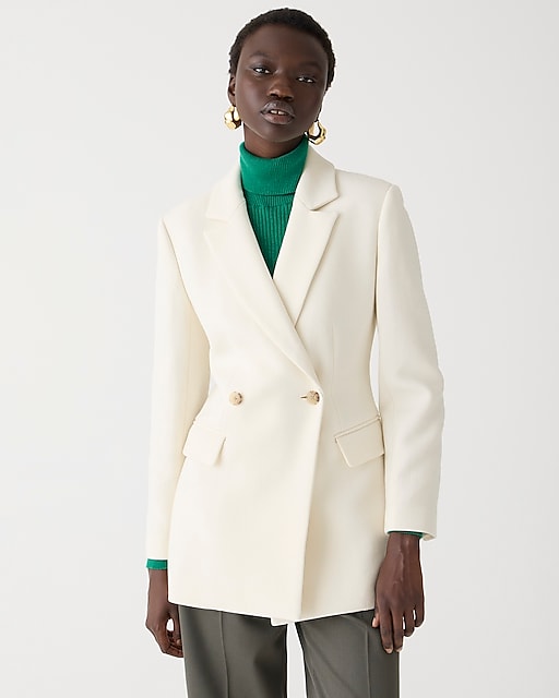 womens Evening blazer-jacket in Italian double-cloth wool blend