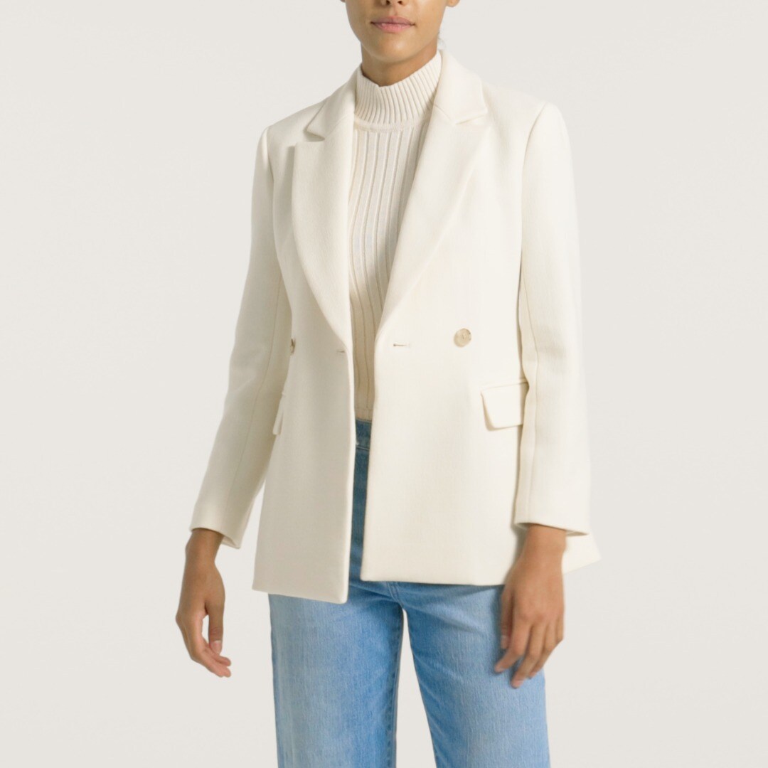 Evening blazer-jacket in Italian double-cloth wool blend