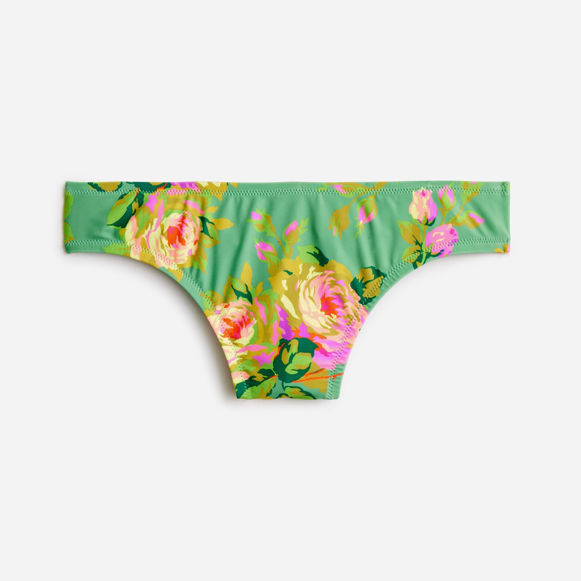 Classic full-coverage bikini bottom in rose garden