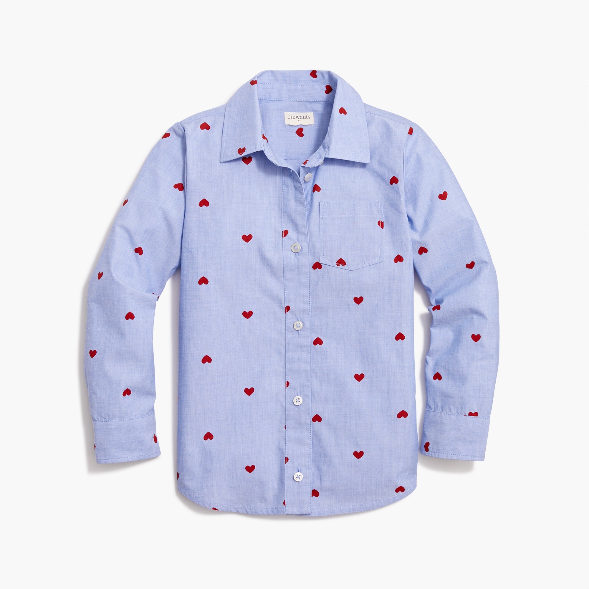 Girls' heart button-up shirt