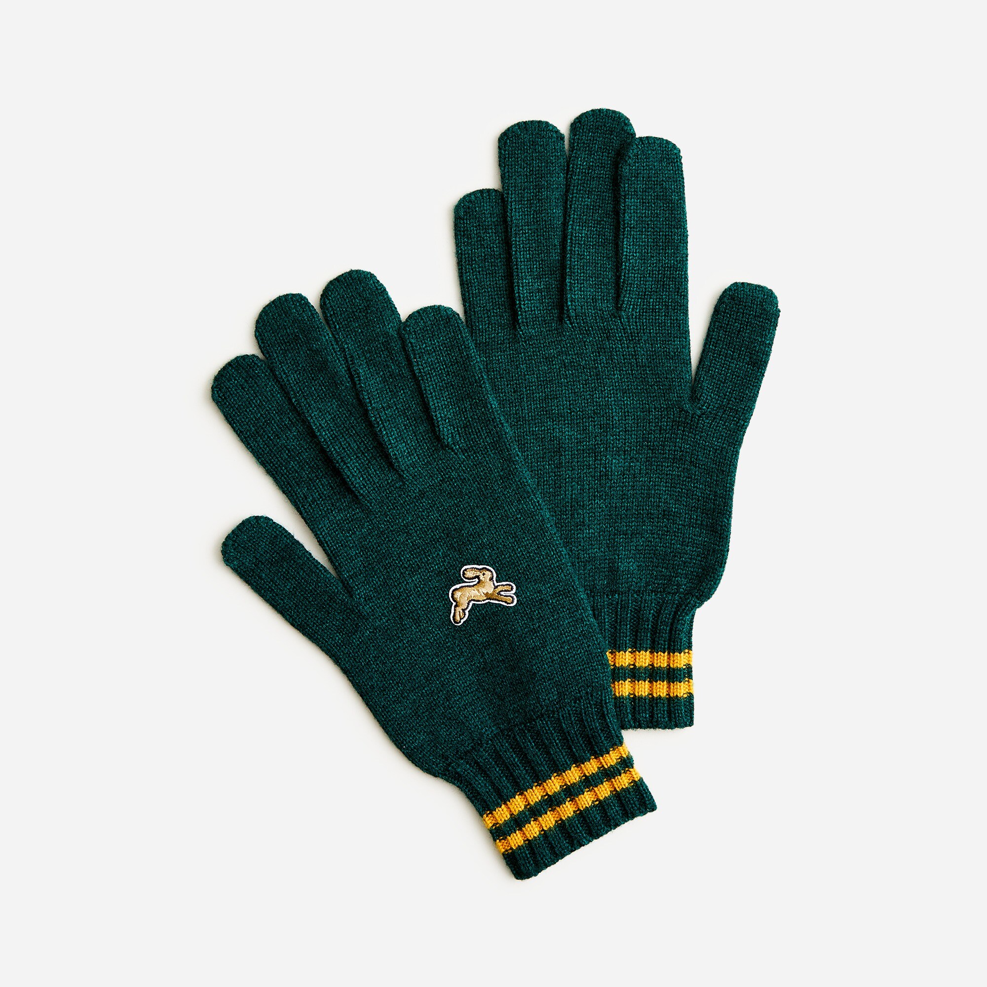 j.crew: tracksmith® x j.crew harrier merino wool gloves for men, right side, view zoomed