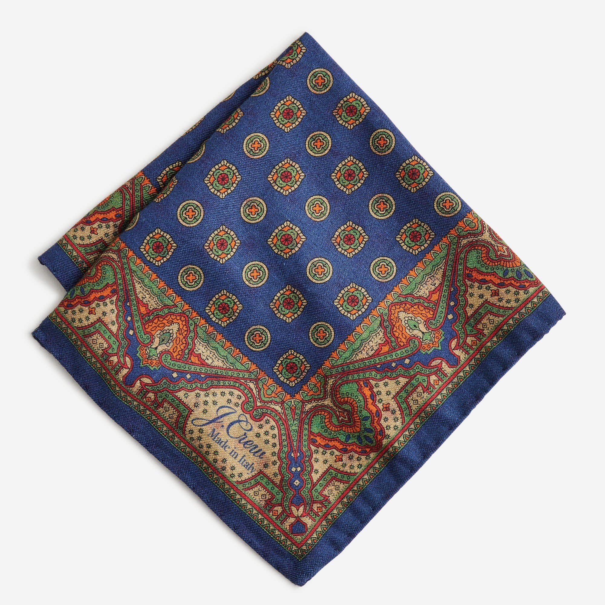 Cotton-wool foulard pocket square