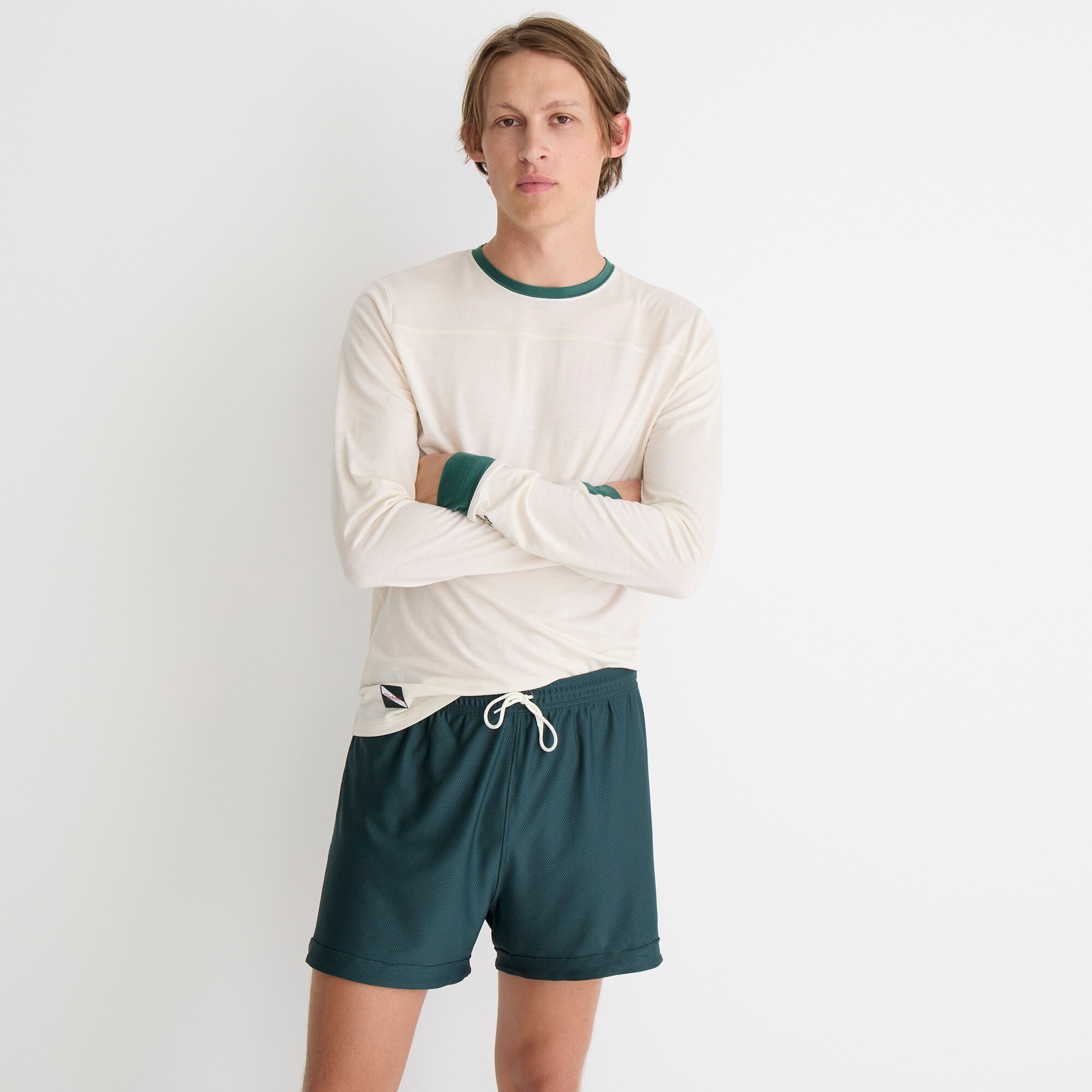 Tracksmith® X J.Crew Harrier long-sleeve crewneck in merino wool blend