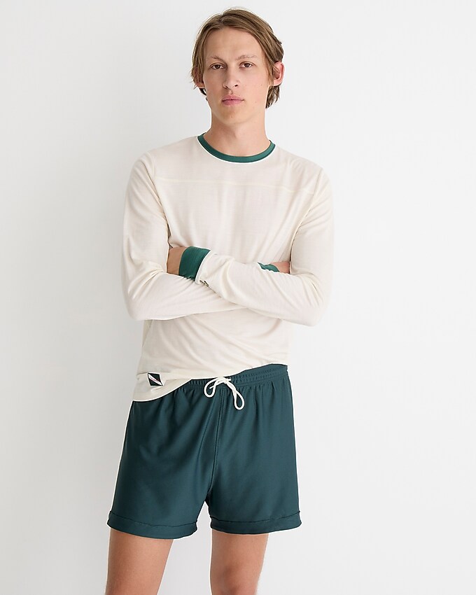 j.crew: tracksmith® x j.crew harrier long-sleeve crewneck in merino wool blend for men, right side, view zoomed