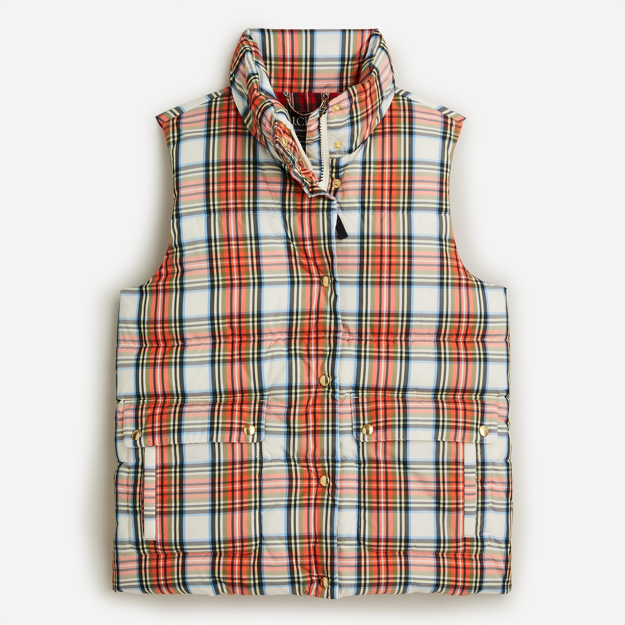 Puffer vest in Snowy Stewart tartan