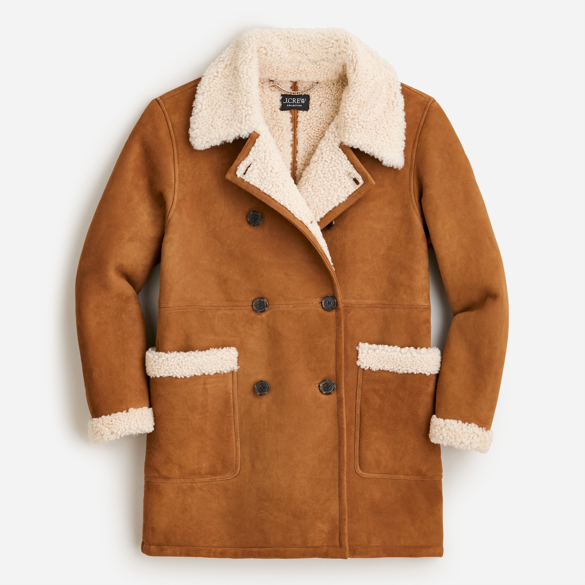 J.Crew: Collection Double-breasted Shearling Coat For Women