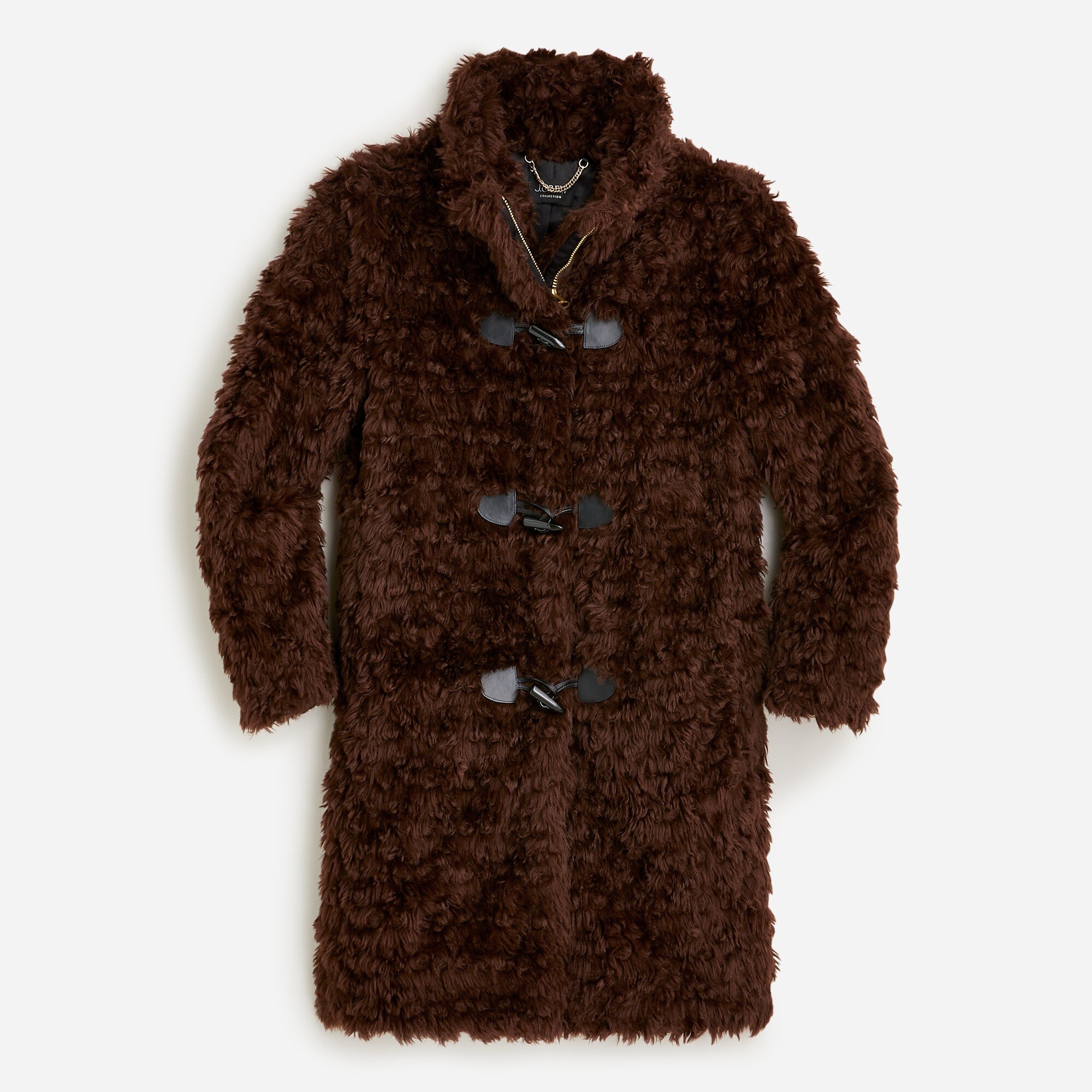 J.Crew: Collection Toggle Topcoat In Curly Faux Fur For Women