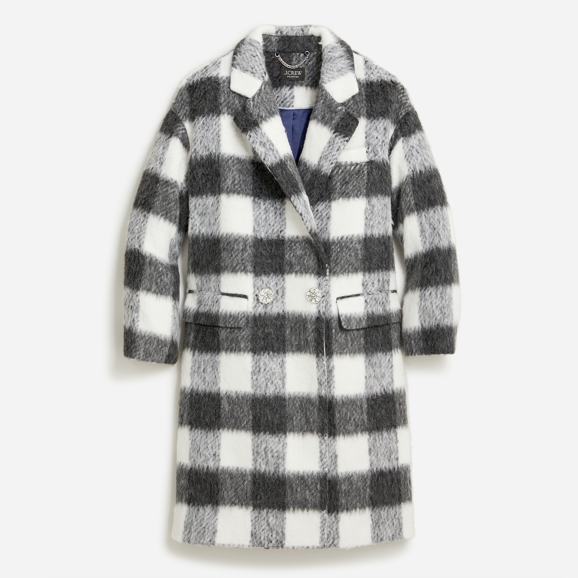 J crew plaid single breasted topcoat store