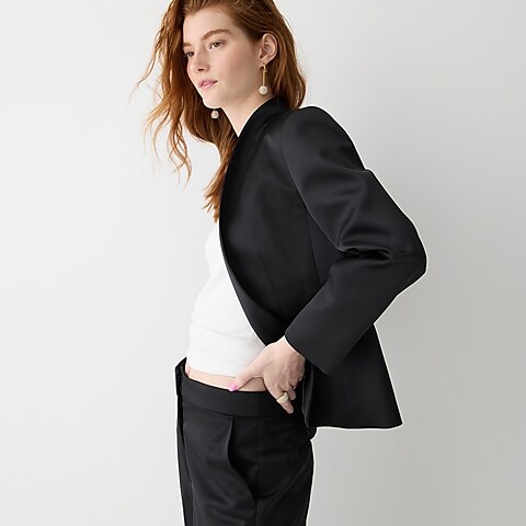 womens Going-out blazer in structured satin