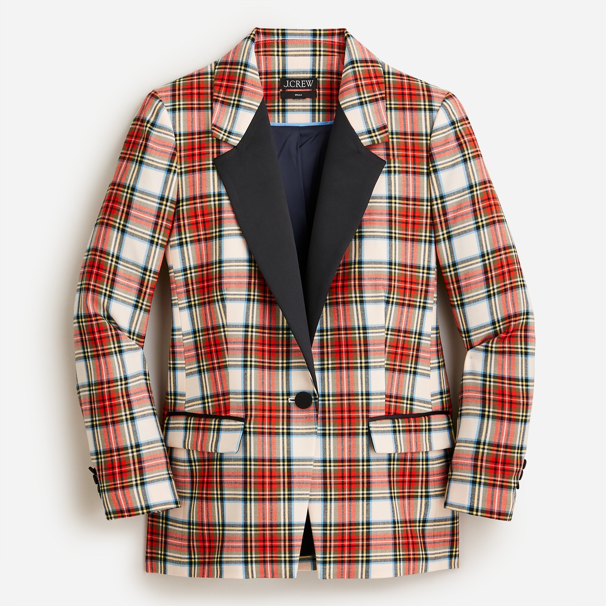 Willa blazer in Snowy Stewart tartan wool blend
