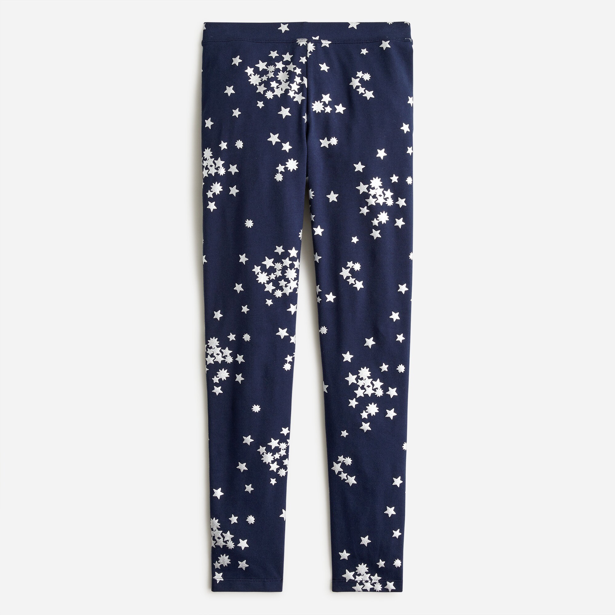 Girls' printed leggings with metallic foil