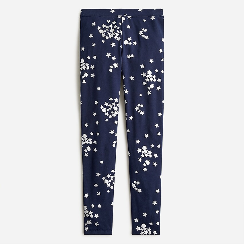 j.crew: girls&apos; printed leggings with metallic foil for girls, right side, view zoomed